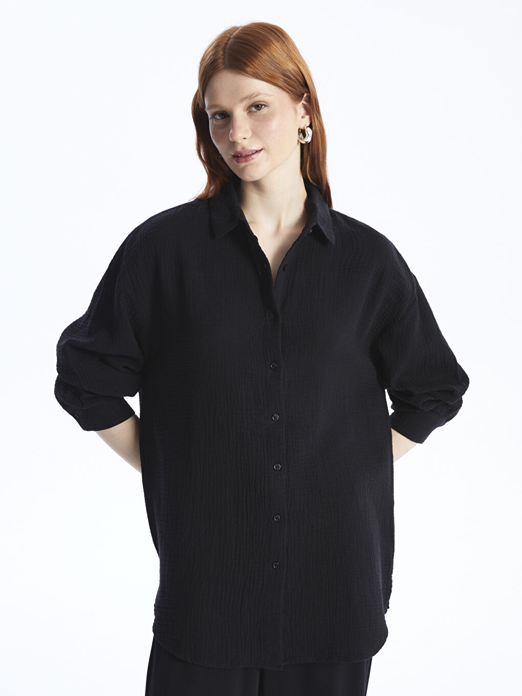XSIDE Plain Long Sleeve Women's Shirt -S49729Z8-CVL