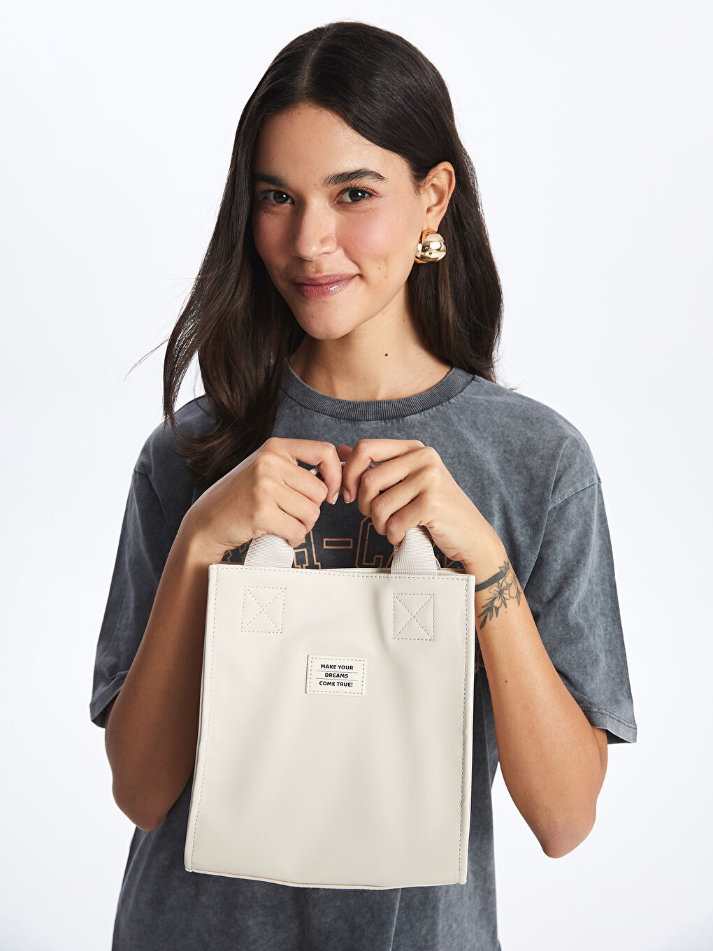 Leather Look Women's Tote Bag -S49747Z8-CR8
