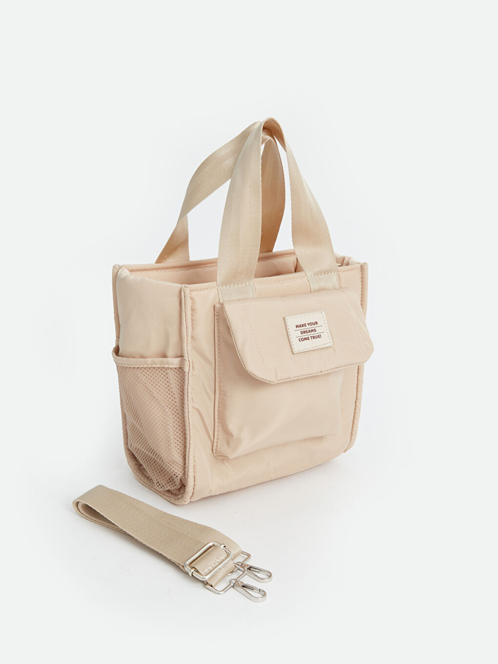 Bej Çıkarılabilir Askılı Kadın Kol Çantası-3