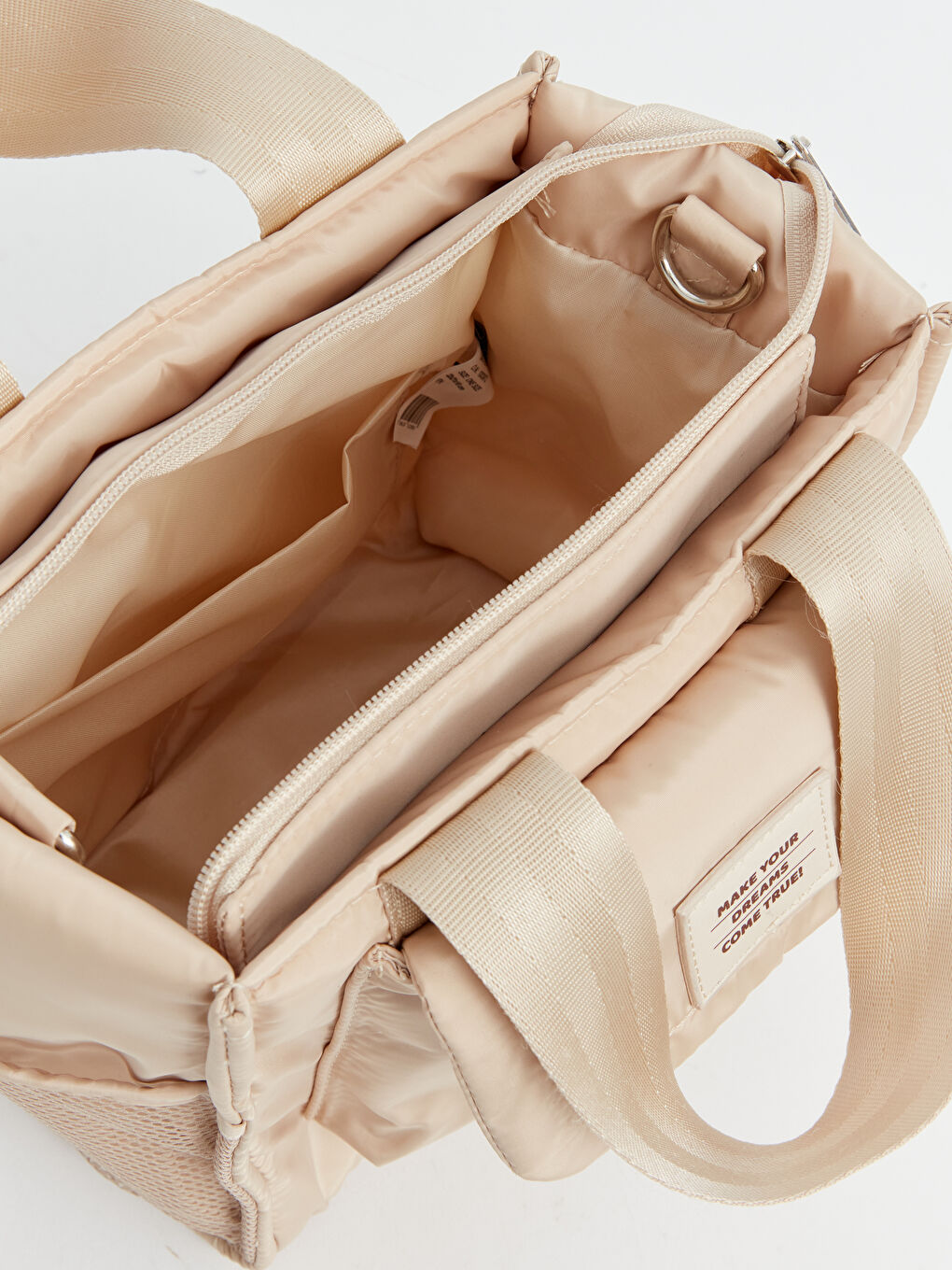 Bej Çıkarılabilir Askılı Kadın Kol Çantası-4