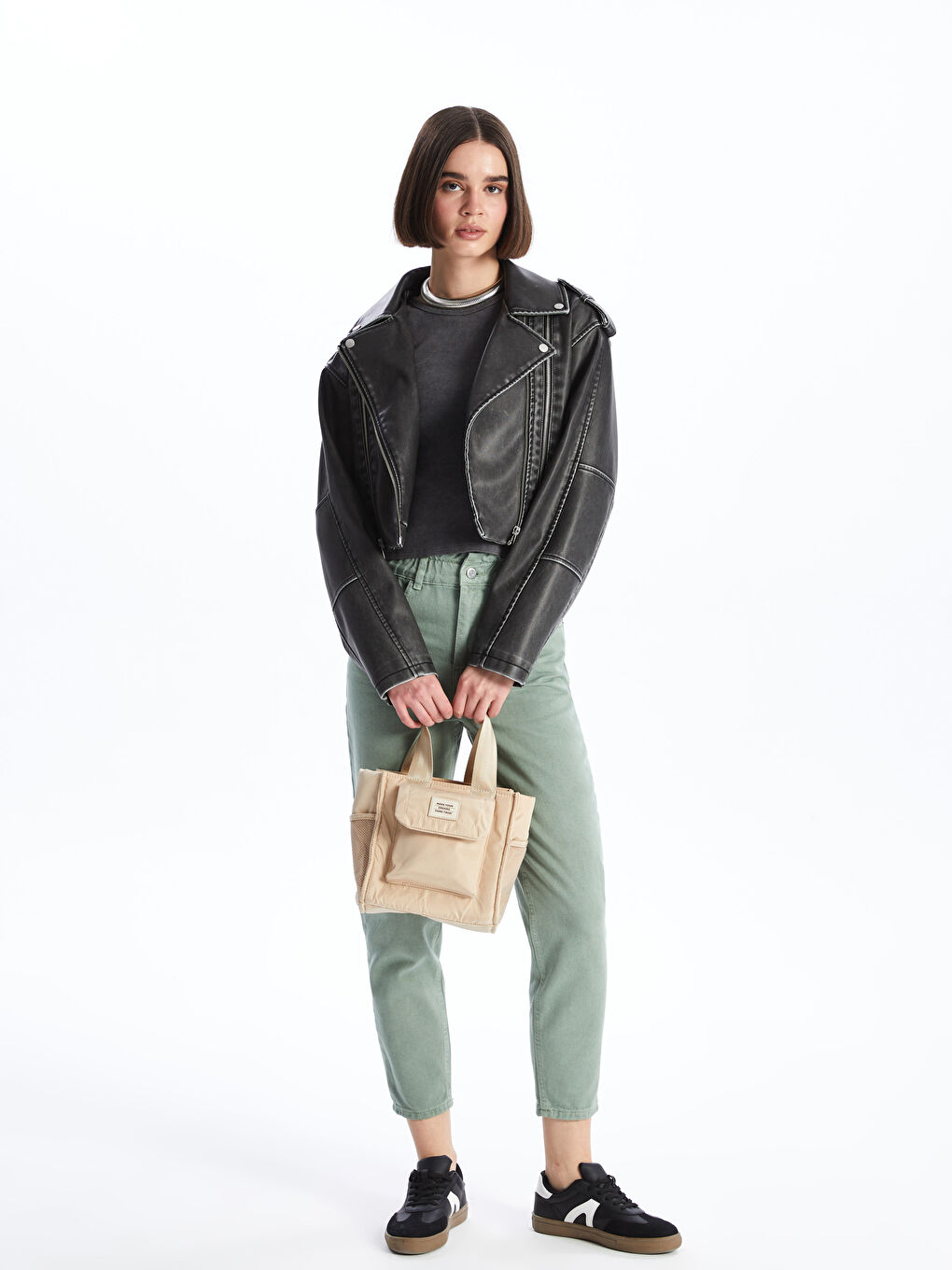 Bej Çıkarılabilir Askılı Kadın Kol Çantası-1