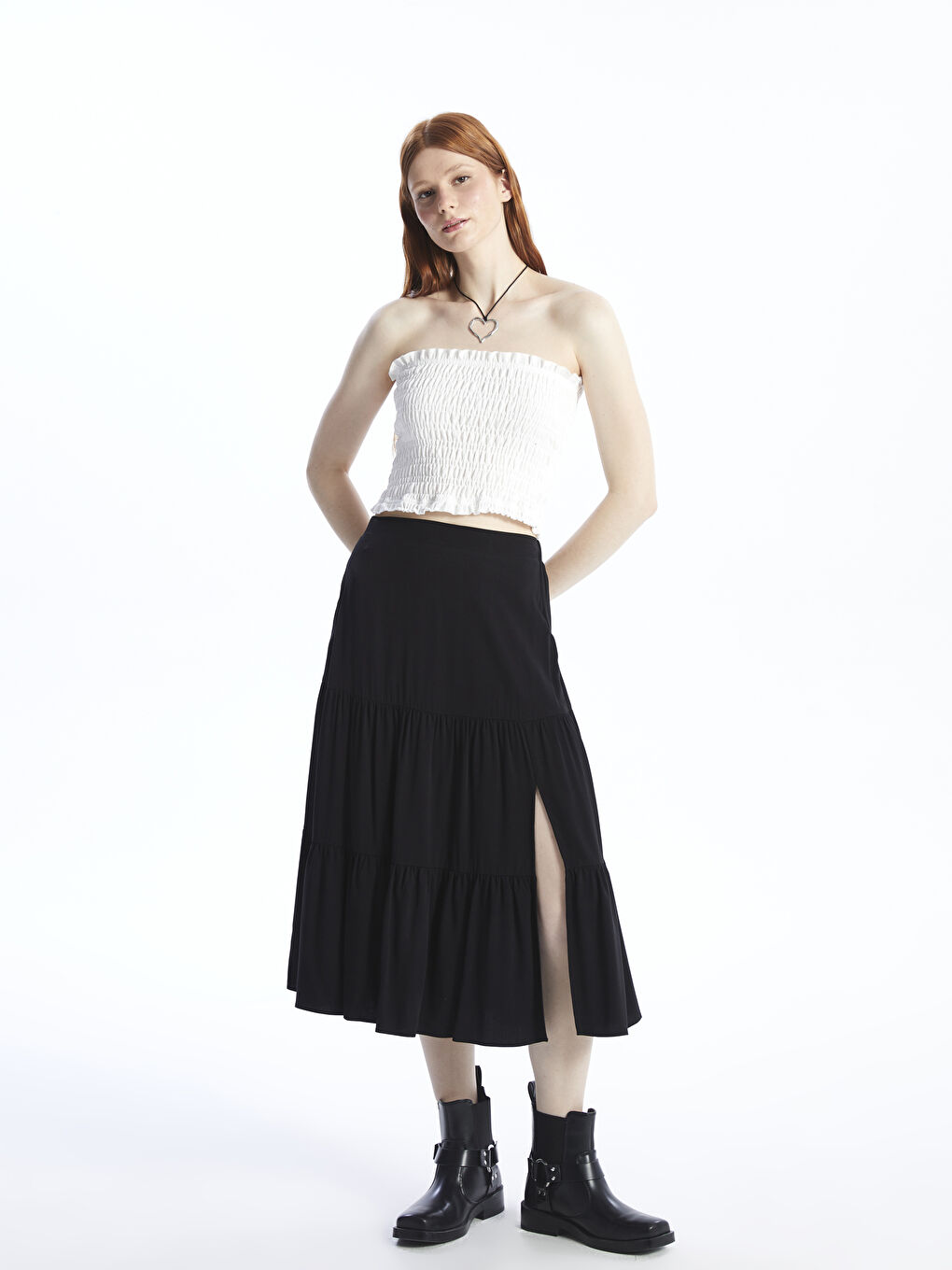 Women's Elastic Waist Regular Skirt -S49760Z8-CVL