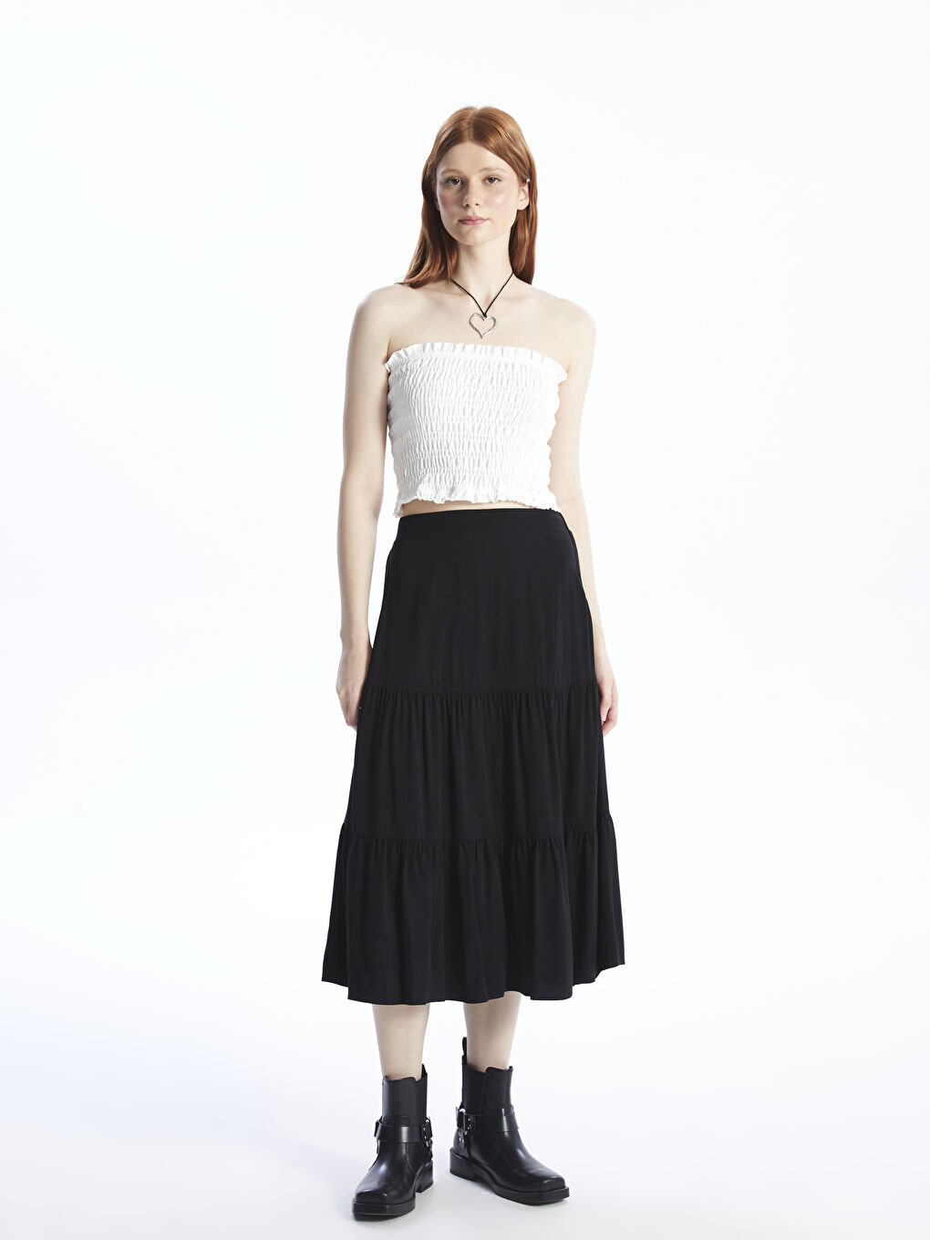 Women's Elastic Waist Regular Skirt -S49760Z8-CVL