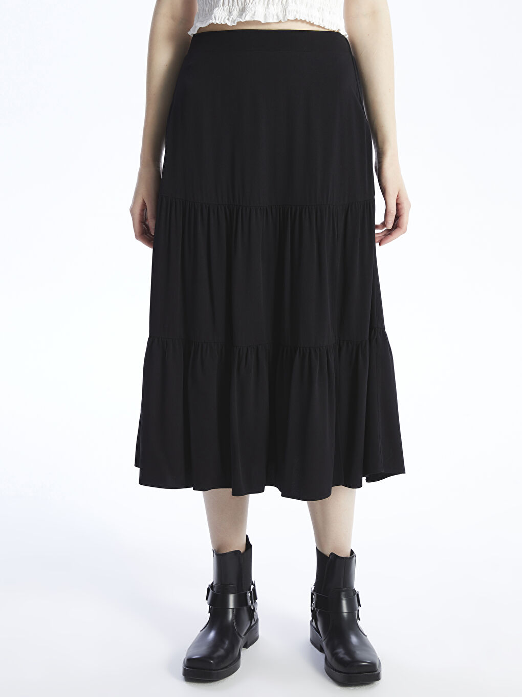 Women's Elastic Waist Regular Skirt -S49760Z8-CVL