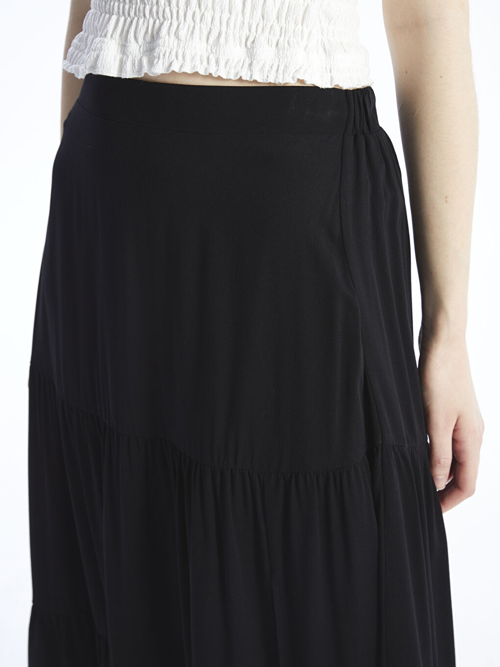 Women's Elastic Waist Regular Skirt -S49760Z8-CVL