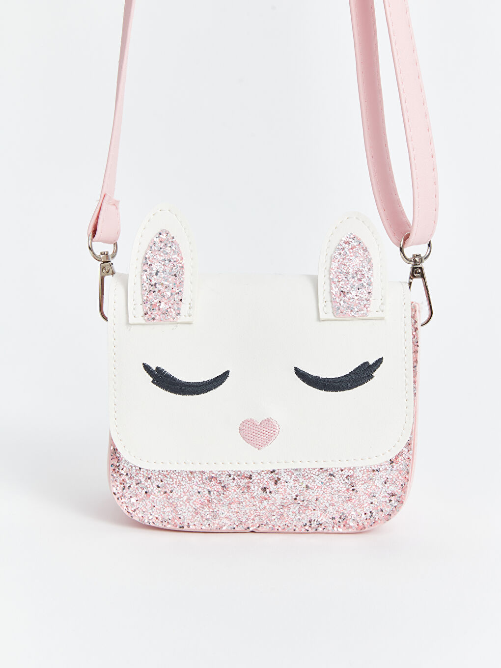 Pembe Simli Kız Çocuk Kol Çantası-1