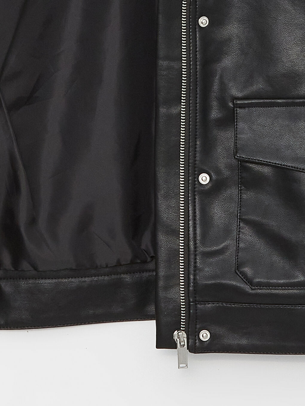 Shirt Collar Straight Long Sleeve Women's Leather Look Coat -S49829Z8-CVL