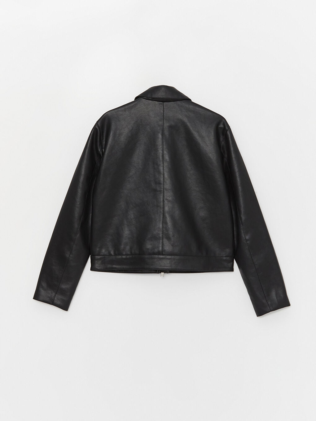 Shirt Collar Straight Long Sleeve Women's Leather Look Coat -S49829Z8-CVL