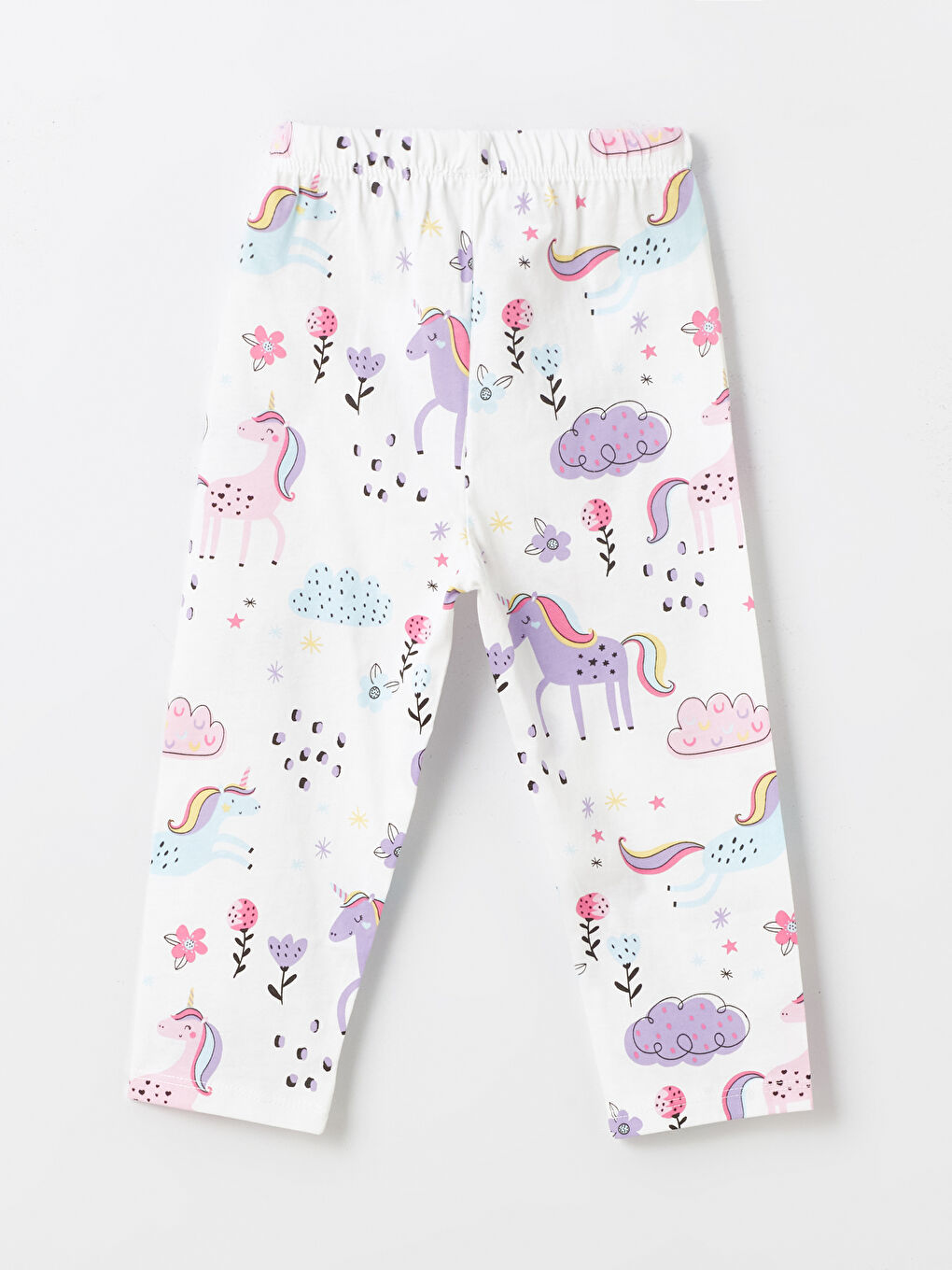 Ekru Beli Lastikli Kız Bebek Pijama Alt-1