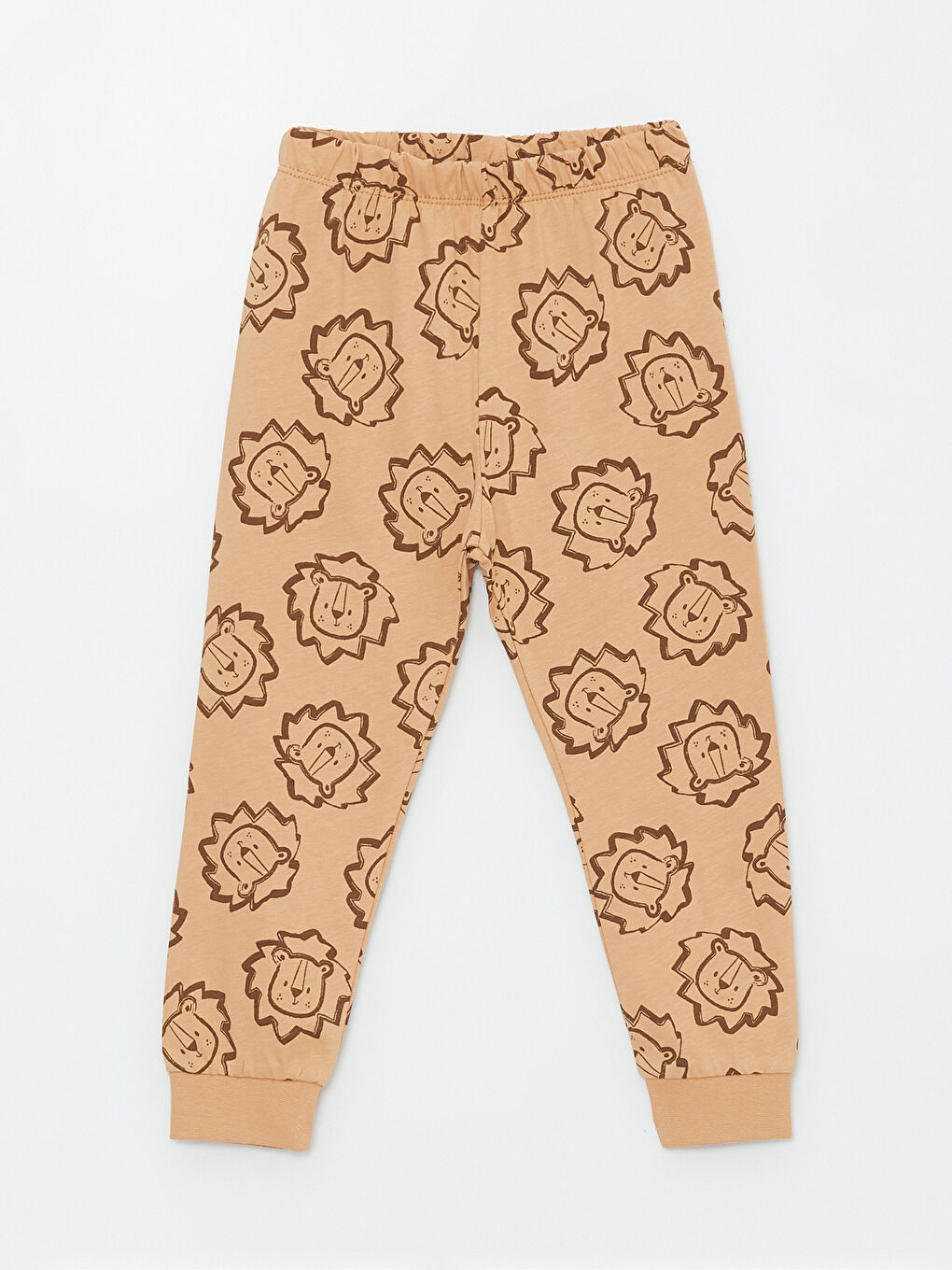 LCW baby Kahverengi Beli Lastikli Desenli Erkek Bebek Pijama Alt