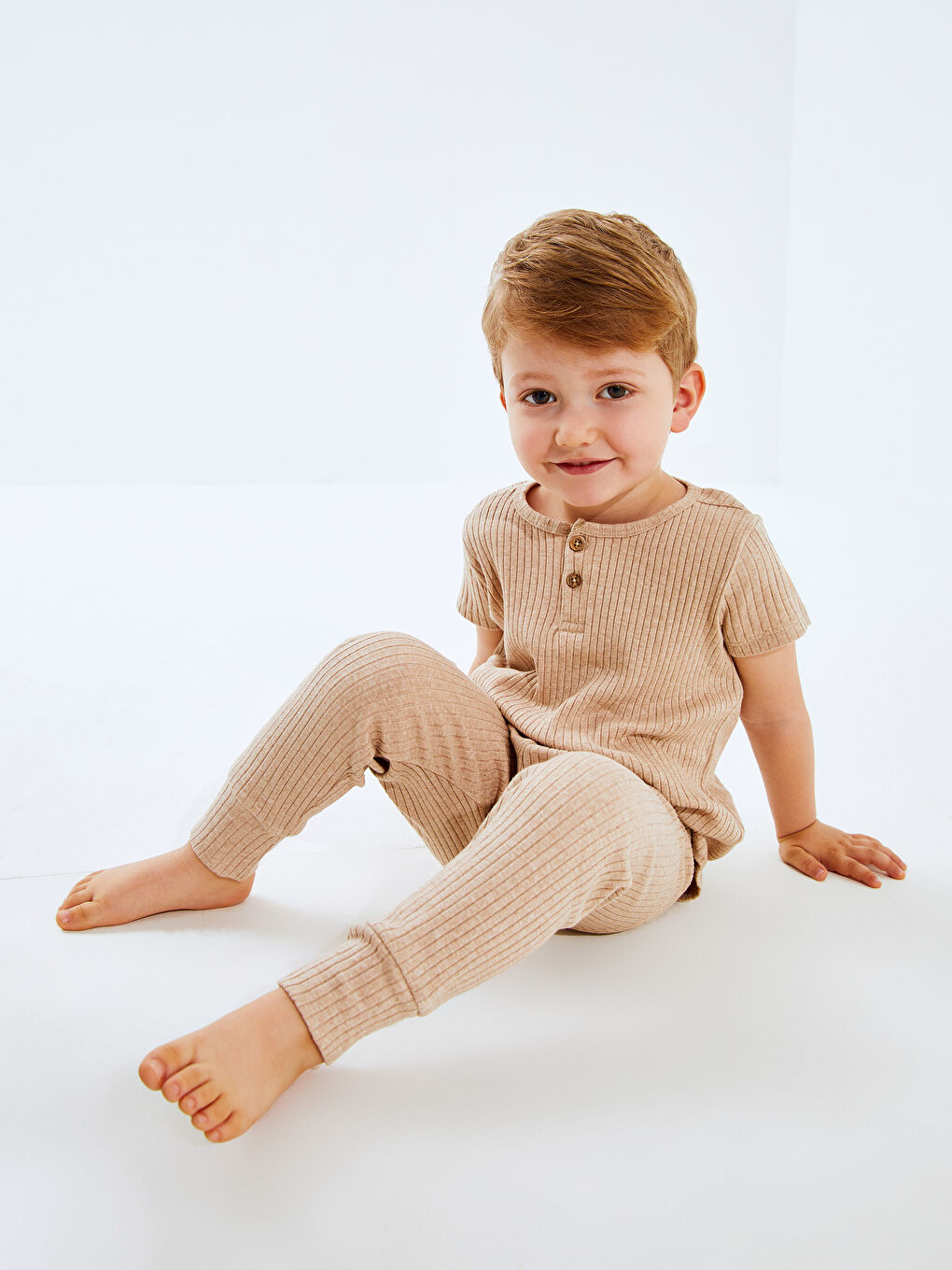 Crew Neck Basic Baby Boy Pajama Set -S49939Z1-FDL