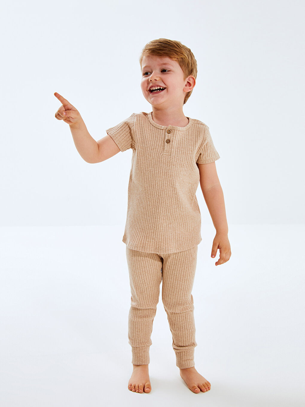 Crew Neck Basic Baby Boy Pajama Set -S49939Z1-FDL