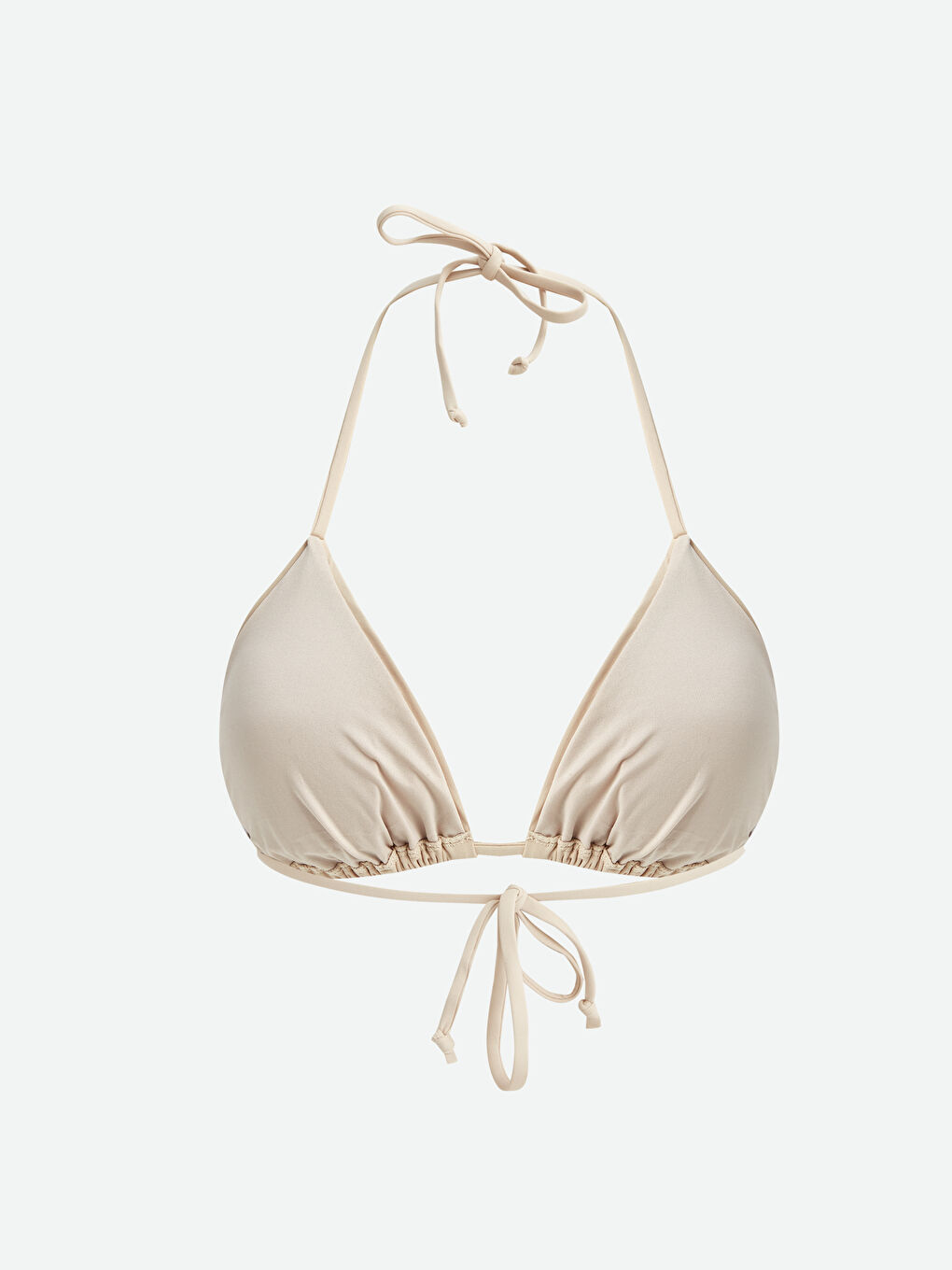 Sarı Pullu Boyundan Bağlama Detaylı Kadın Bikini Üst-1