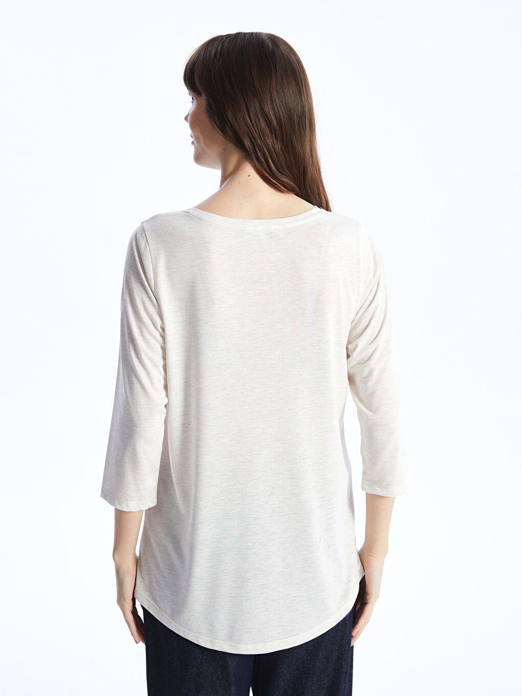 Crew Neck Printed Long Sleeve Women's T-shirt -S49994Z8-L8Q
