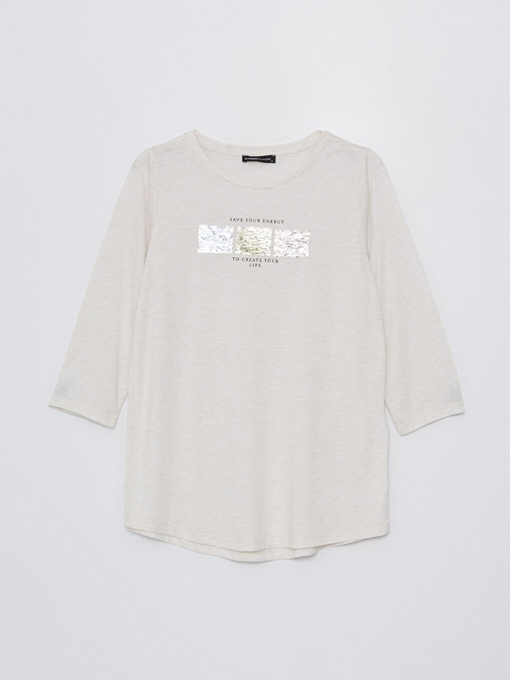 Crew Neck Printed Long Sleeve Women's T-shirt -S49994Z8-L8Q