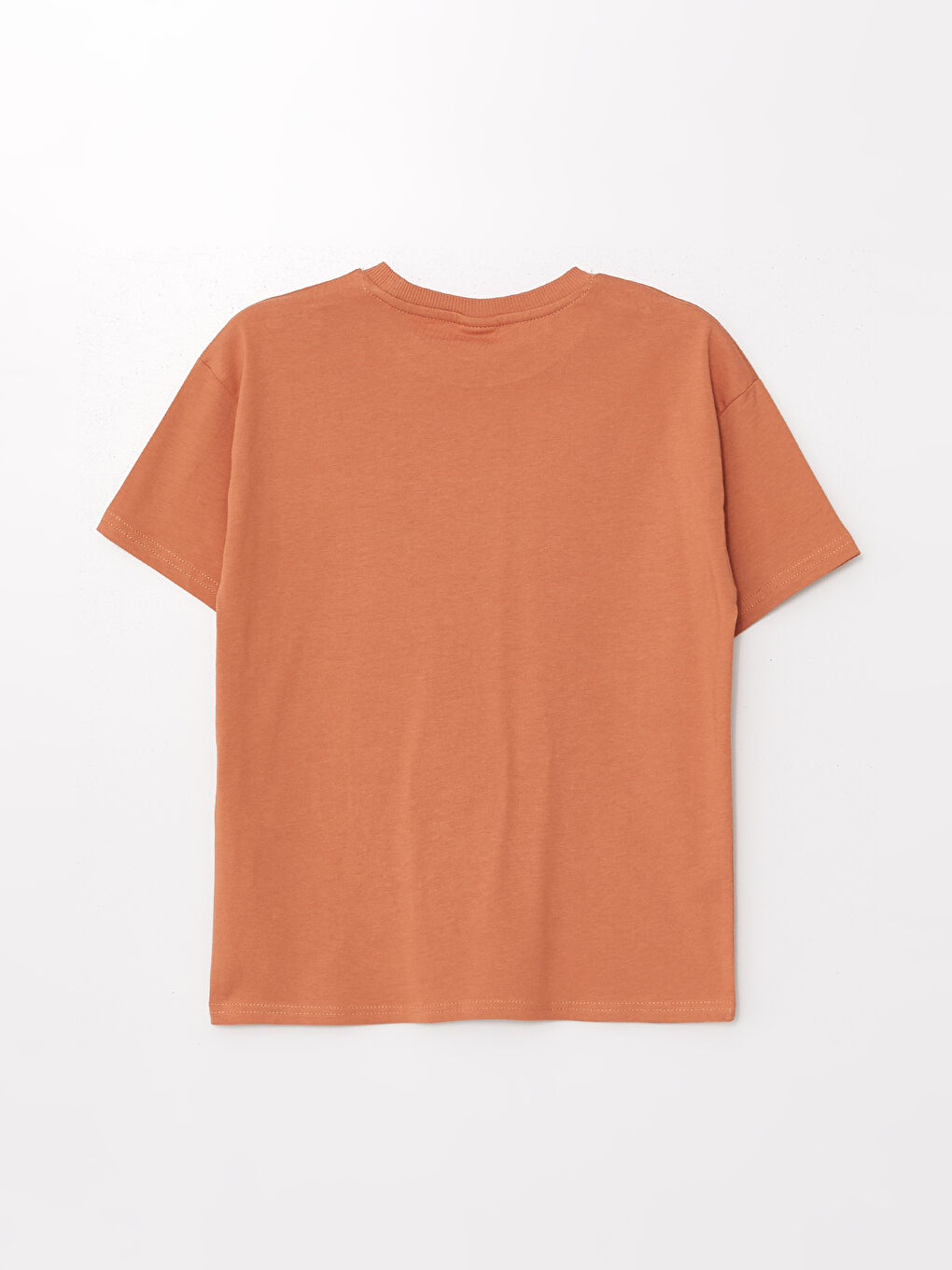 Turuncu Oversize Bisiklet Yaka Erkek Çocuk Tişört-1