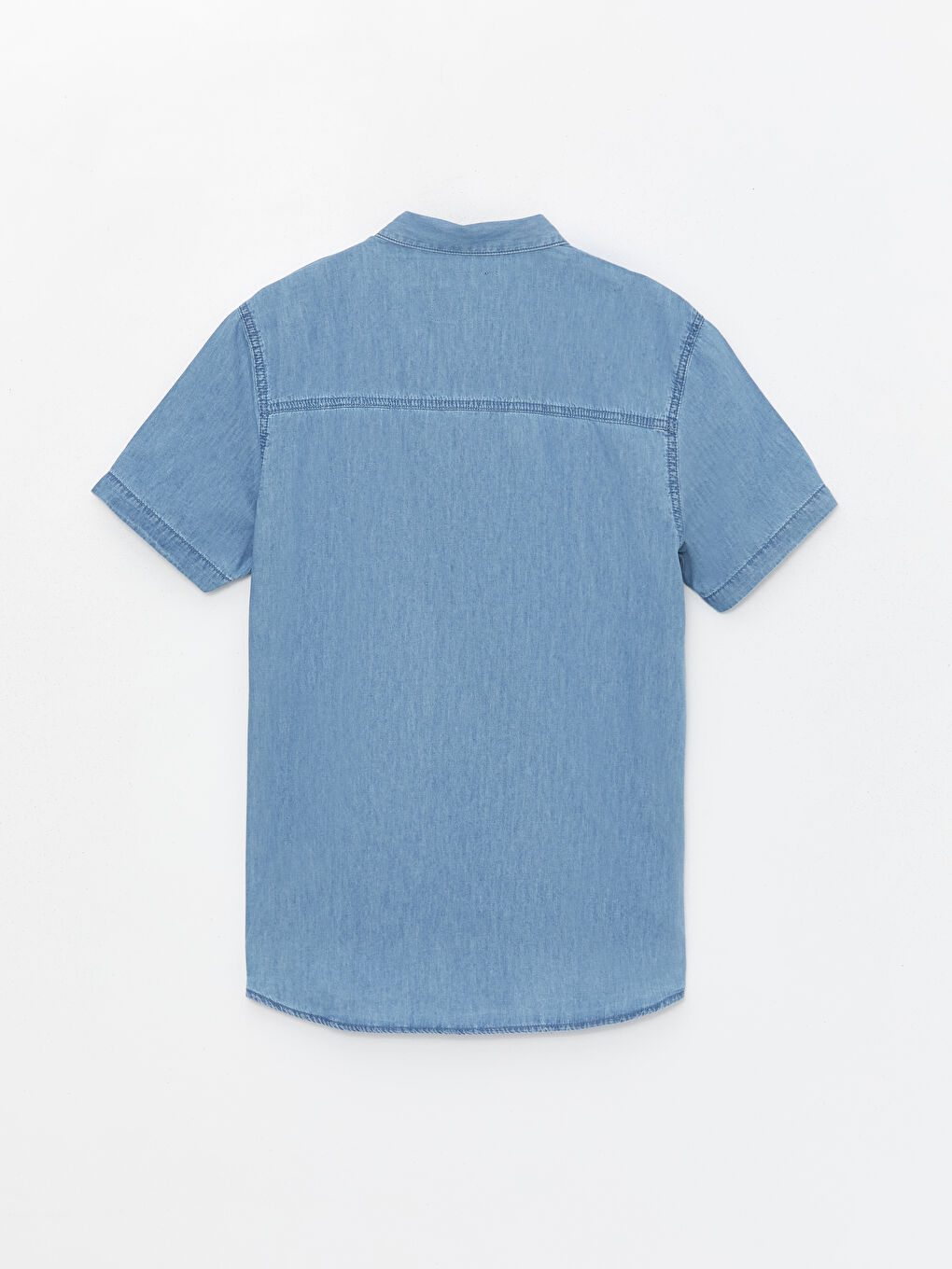Regular Fit Short Sleeve Men's Denim Shirt -S4AA52Z8-H45