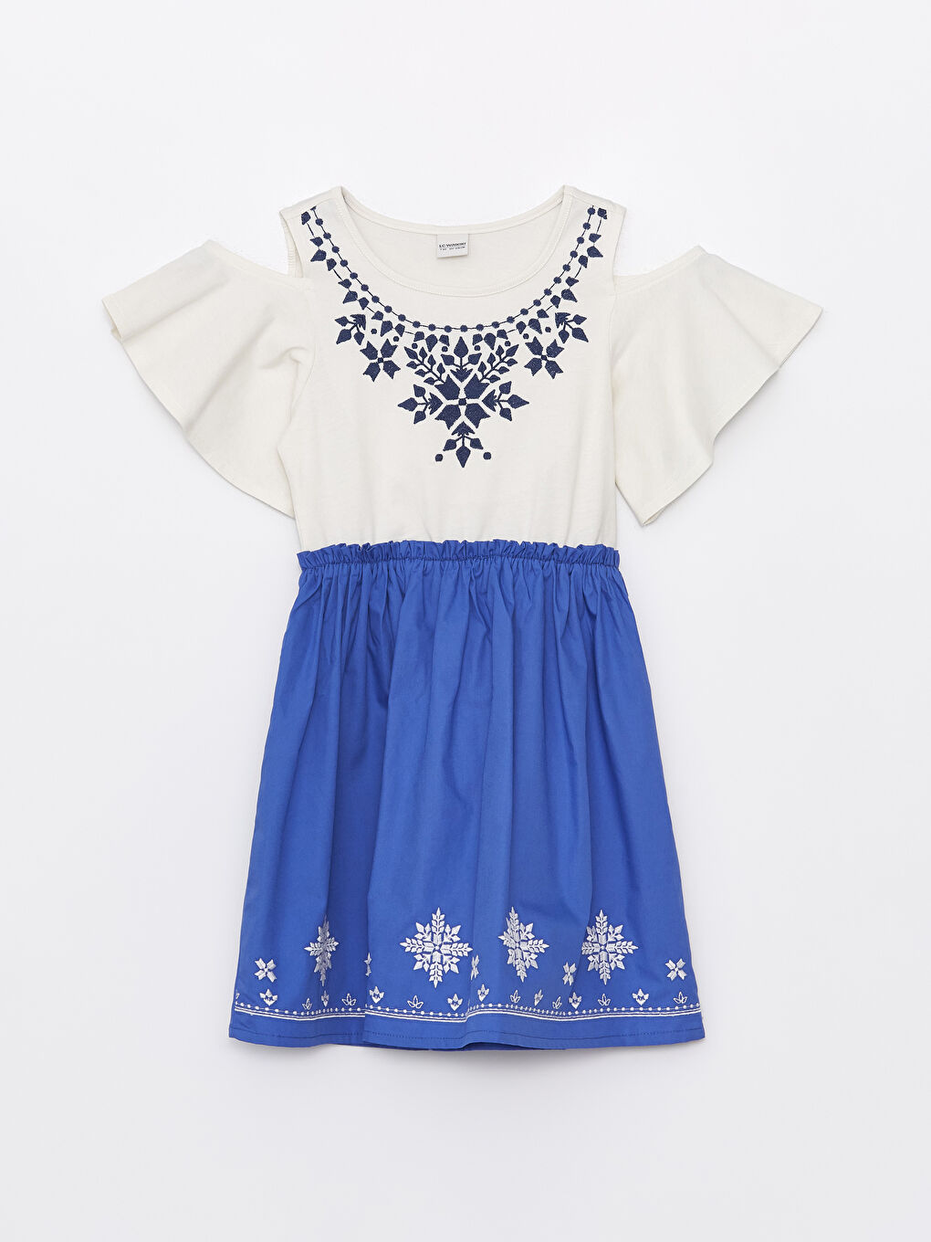Crew Neck Embroidered Girls' Dress -S4AB53Z4-FDU