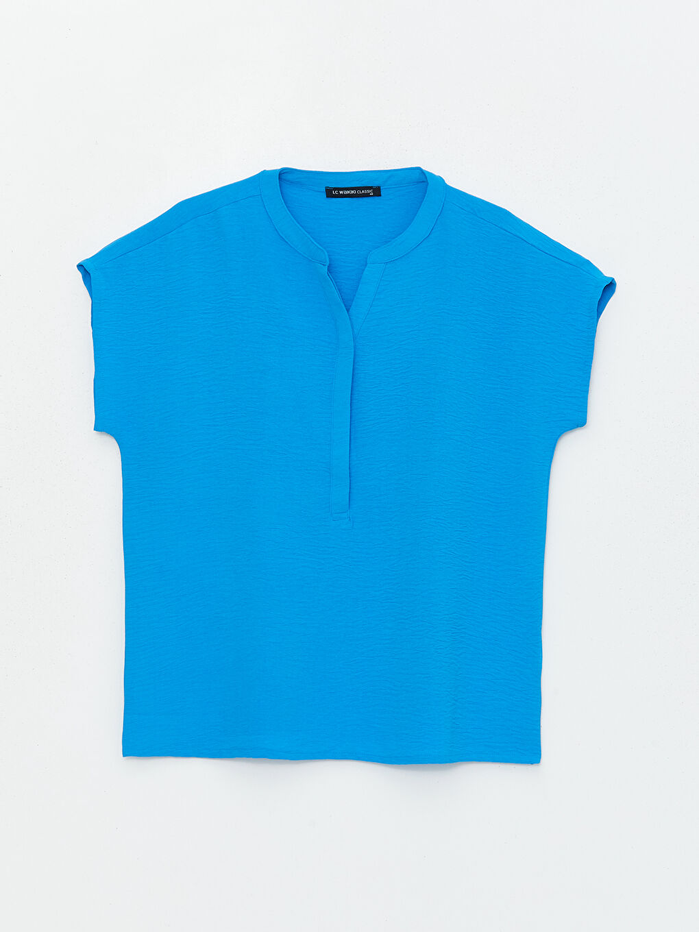 LCWAIKIKI Classic Notch Neck Plain Short Sleeve Women's Blouse -S4AB60Z8-VYF