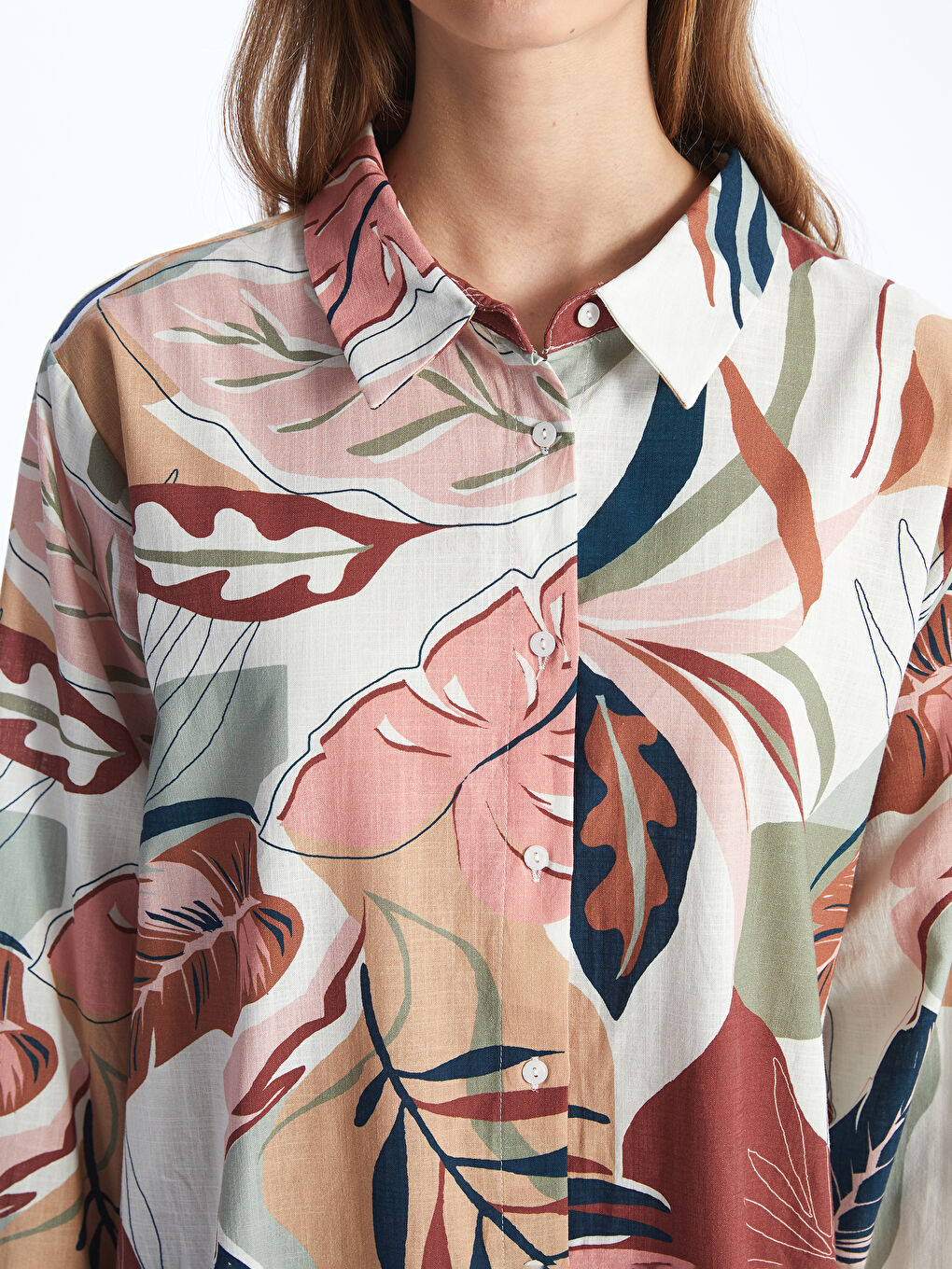 Patterned Women's Shirt Tunic -S4AB66Z8-LR3
