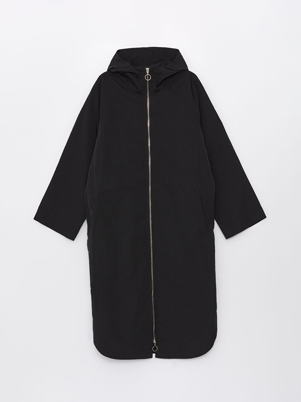 Hooded Plain Oversize Women's Trench Coat -S4AB67Z8-CVL