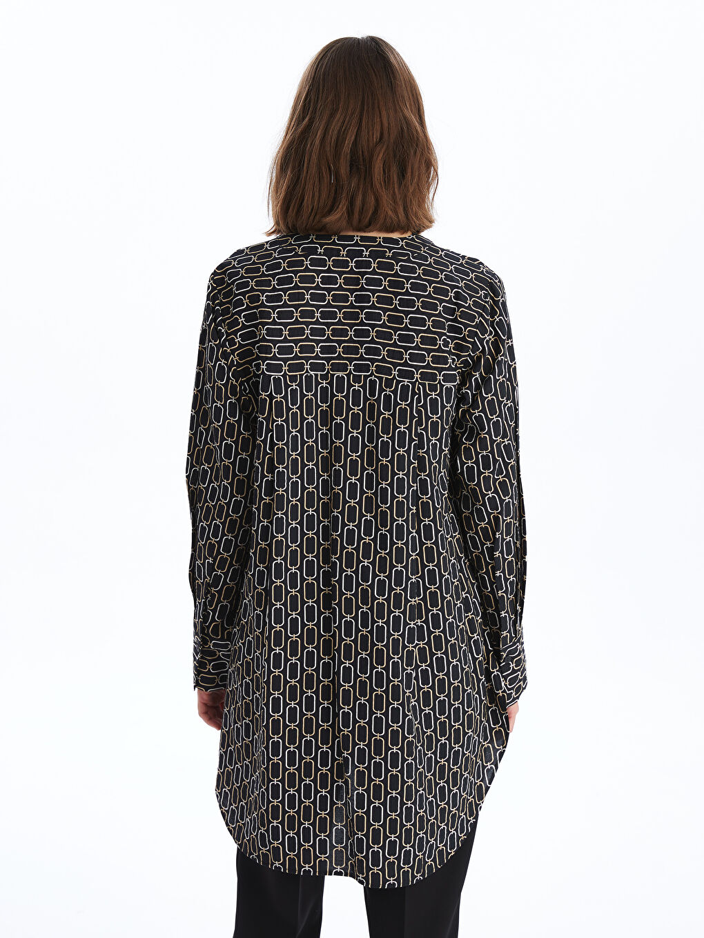 Crew Neck Patterned Oversize Women's Tunic -S4AB68Z8-LQJ