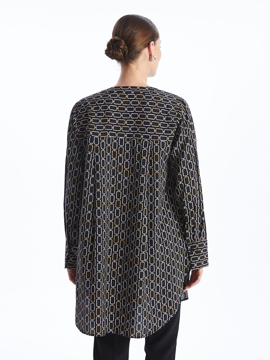 Crew Neck Patterned Oversize Women's Tunic -S4AB68Z8-LQJ