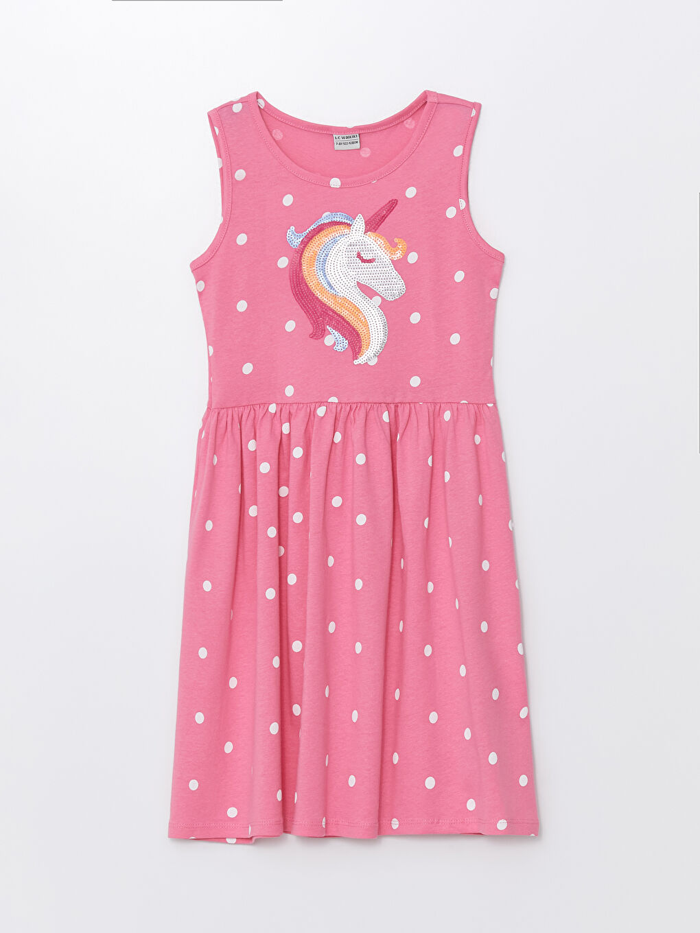 გოგოს კაბა მრგვალი ყელით