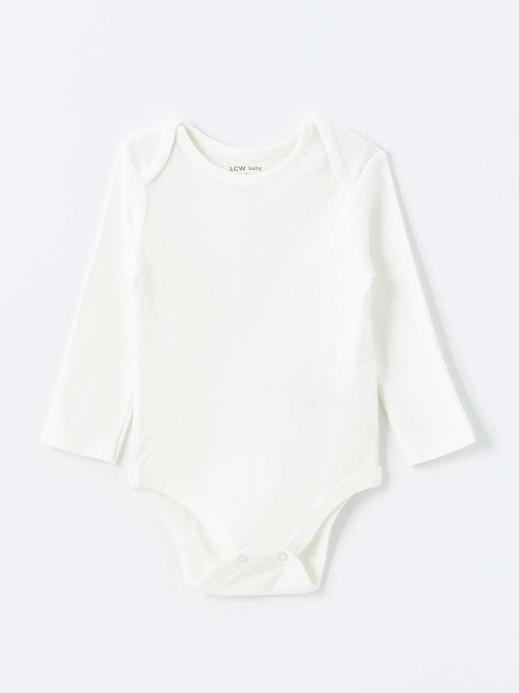 Beyaz Bisiklet Yaka Kız Bebek Çıtçıtlı Body