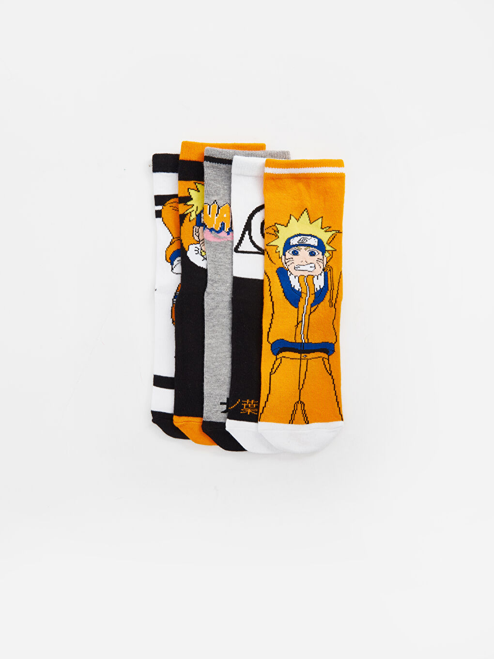 Karışık Naruto Desenli Erkek Çocuk Soket Çorap 5'li-1