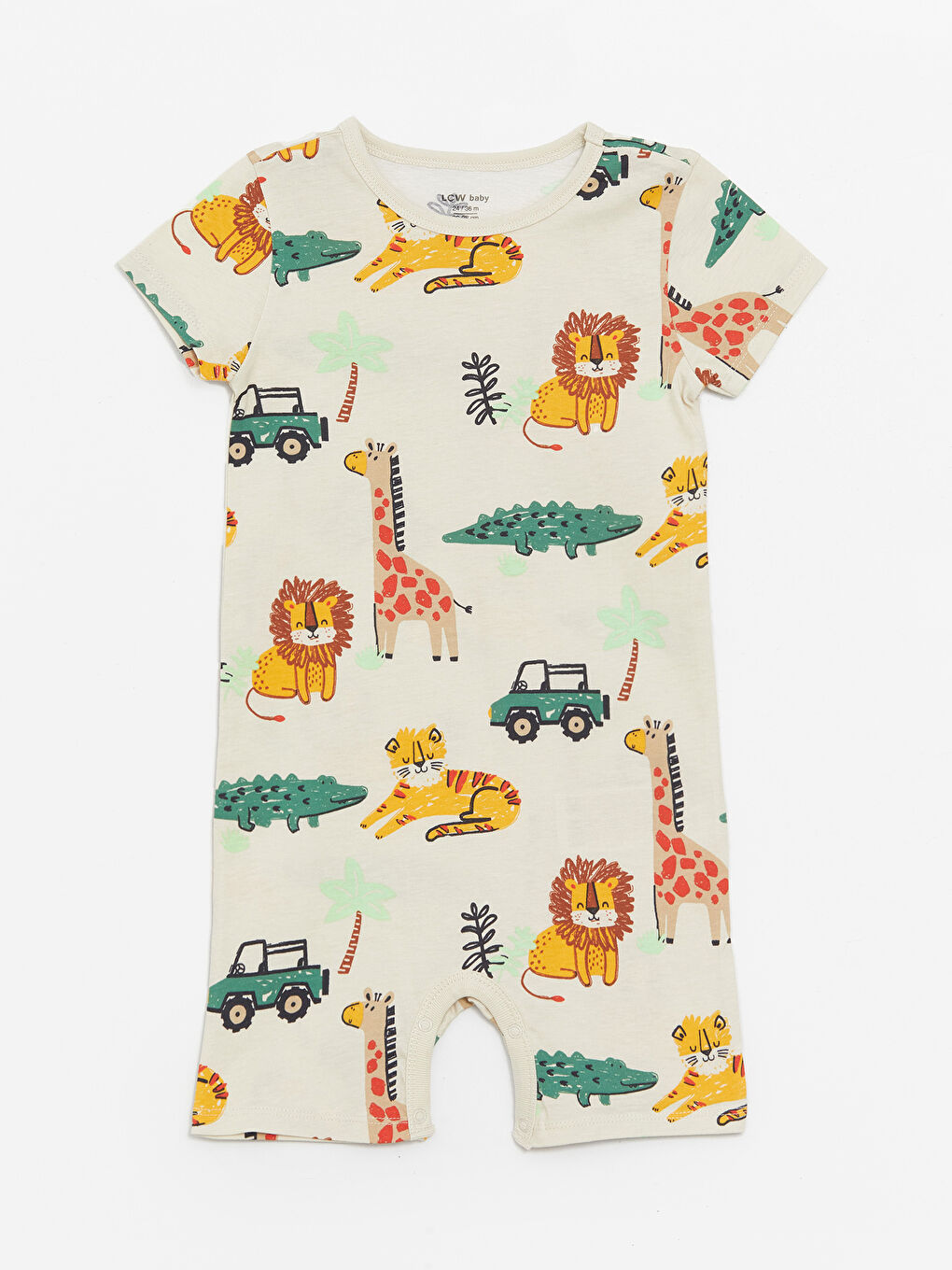Crew Neck Printed Baby Boys' Jumpsuit 2 Pack-1