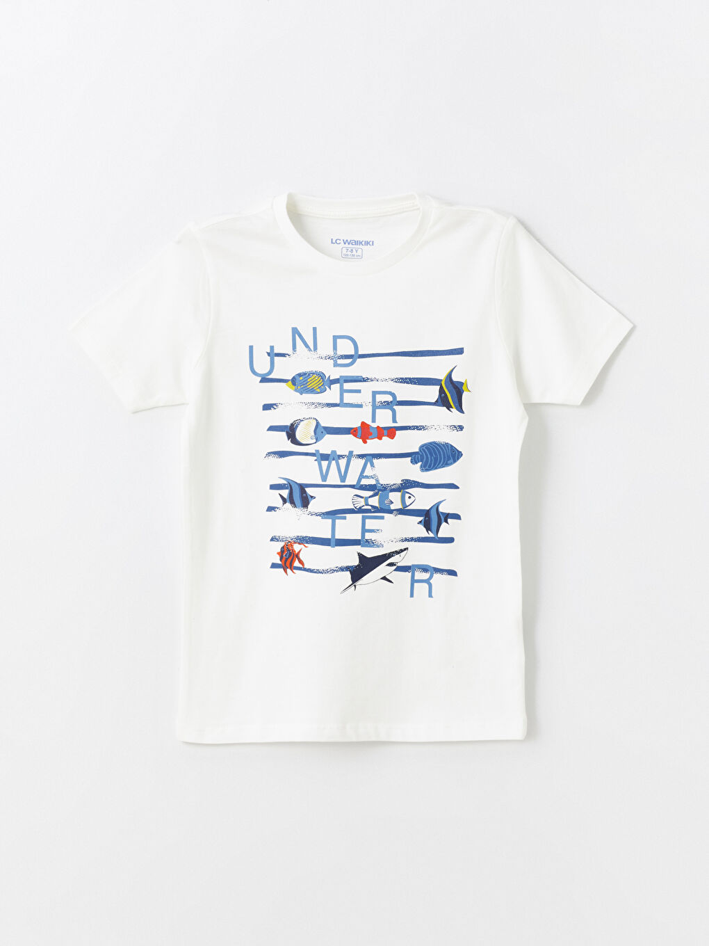 Ekru Bisiklet Yaka Baskılı Kısa Kollu Erkek Çocuk Pijama Üst