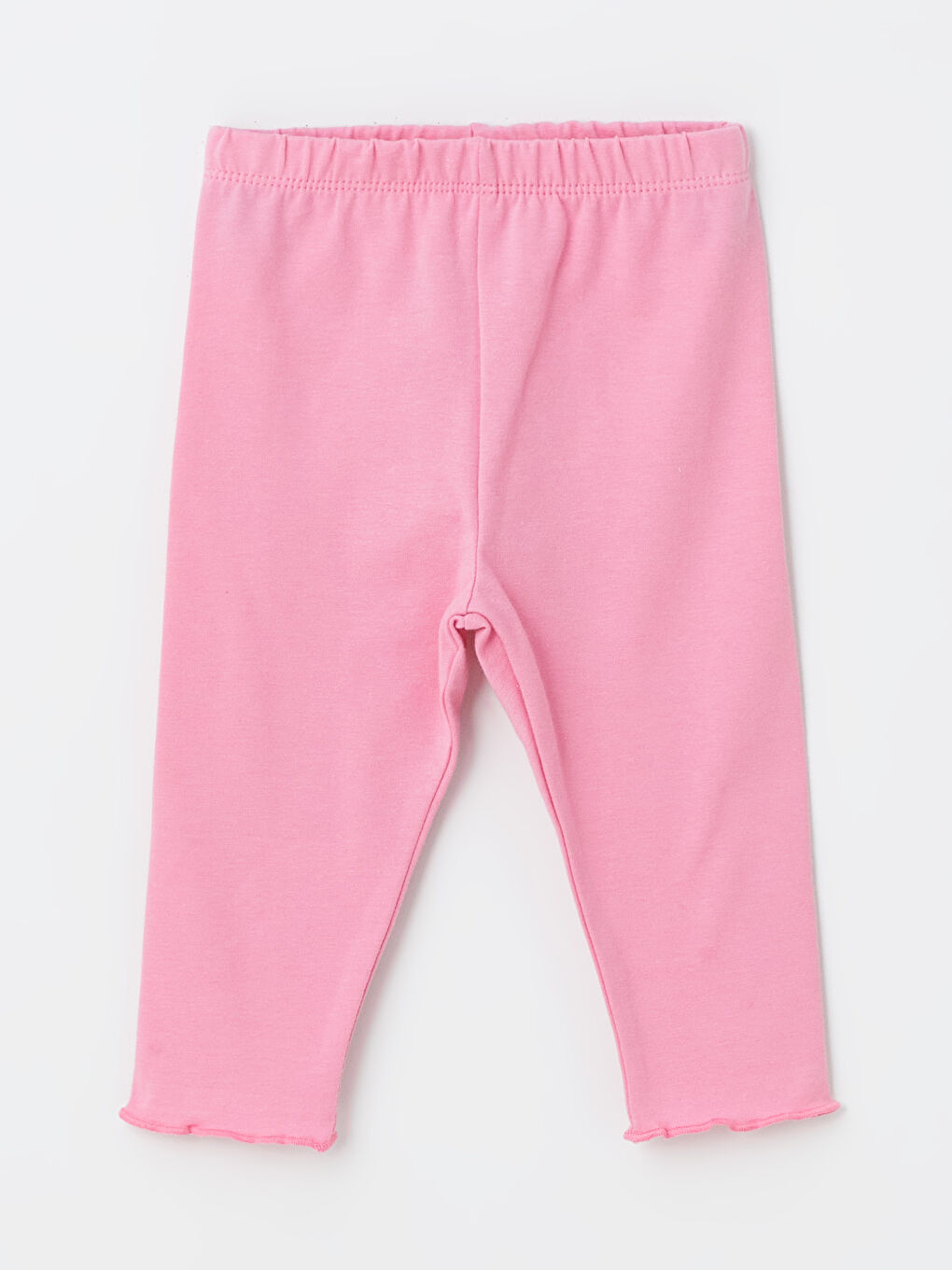 LCW baby Pembe Beli Lastikli Basic Kız Bebek Tayt