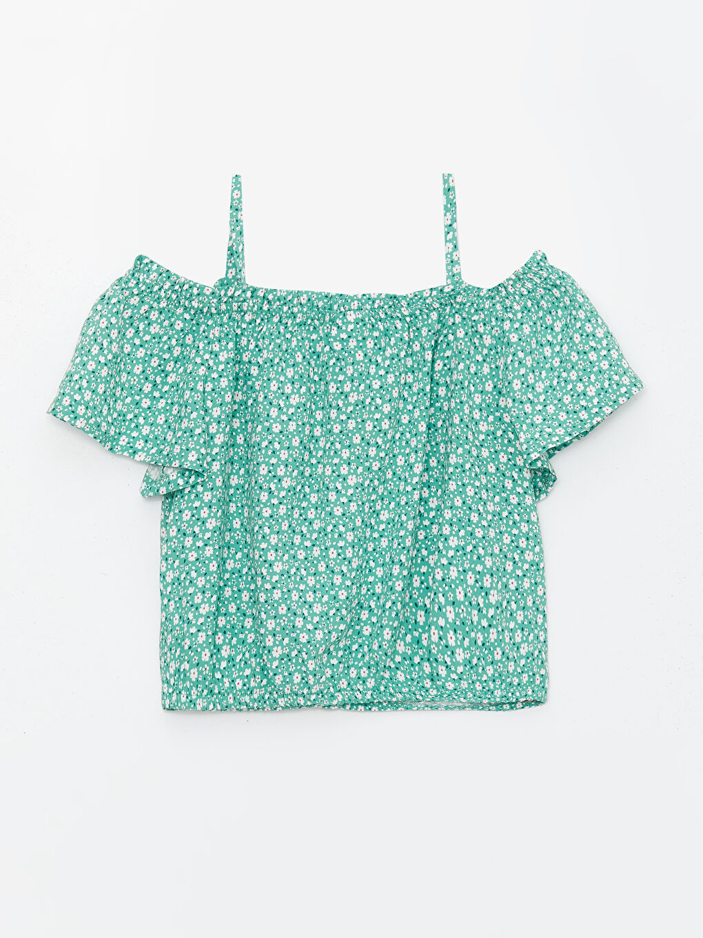 Slash Neck Floral Short Sleeve Girls' Blouse -S4AD65Z4-LRK