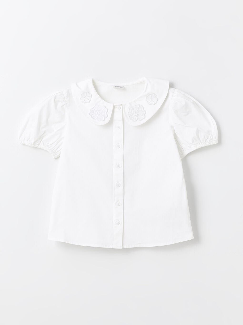 Girls' Peter Pan Collar Short Sleeve Shirt -S4AD67Z4-Q6K