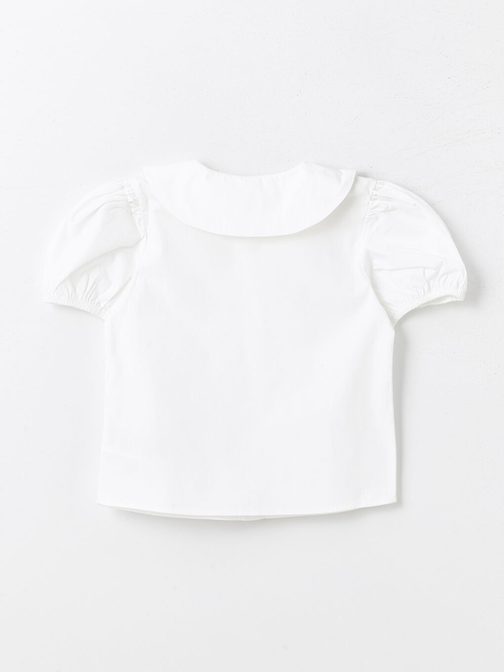 Girls' Peter Pan Collar Short Sleeve Shirt -S4AD67Z4-Q6K