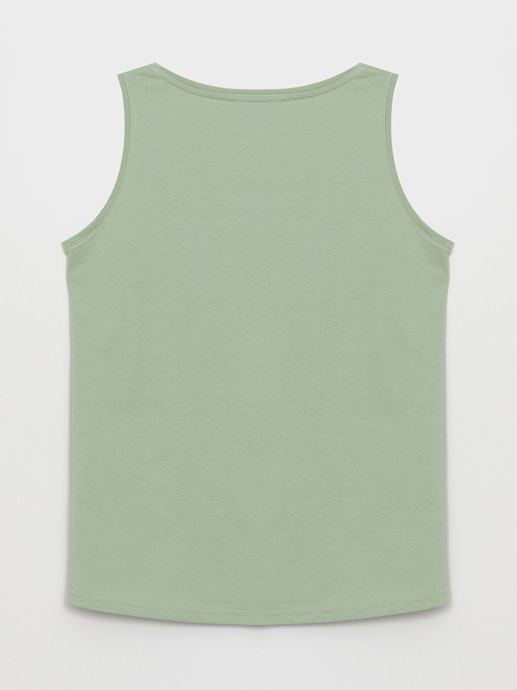 Yeşil Kadın Bisiklet Yaka Düz Atlet-6