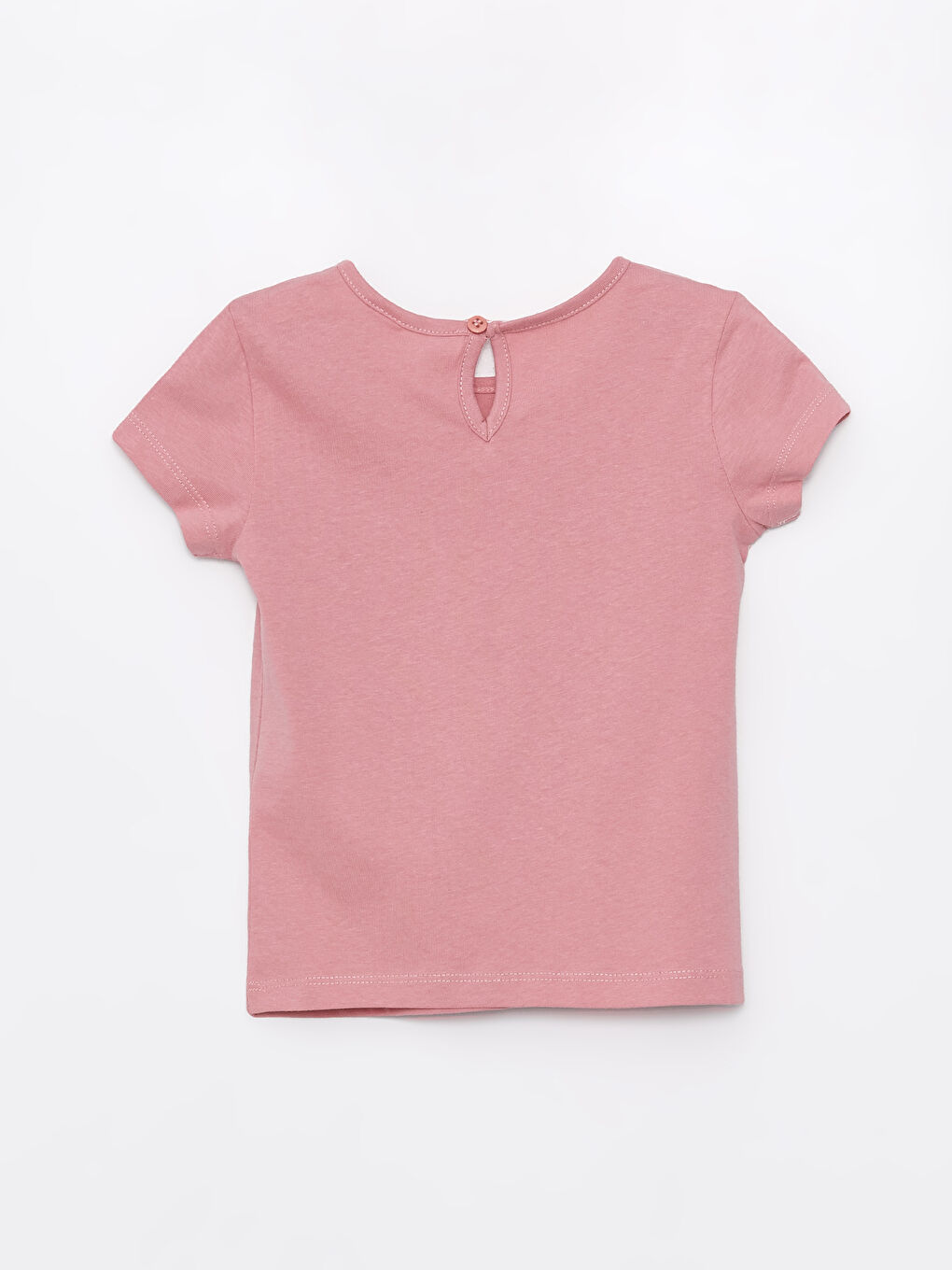 تيشيرت كم قصير مطبوع بياقة دائرية للبنات الرضع-1