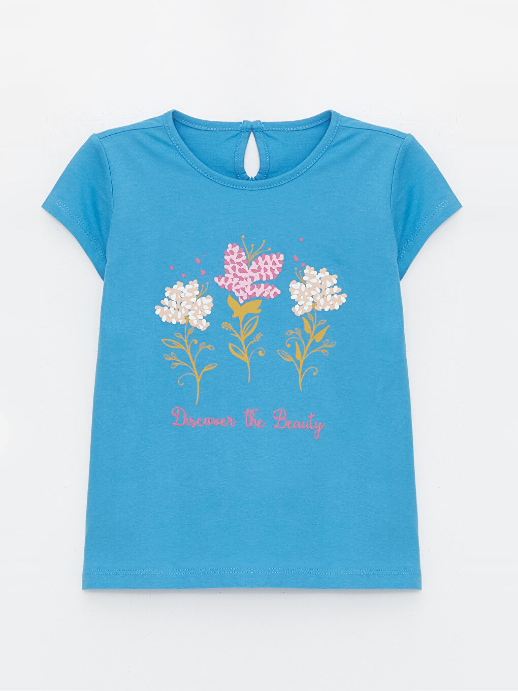 LCW ECO Crew Neck Printed Short Sleeve Baby Girls' T-Shirt -S4AD72Z1-VYF