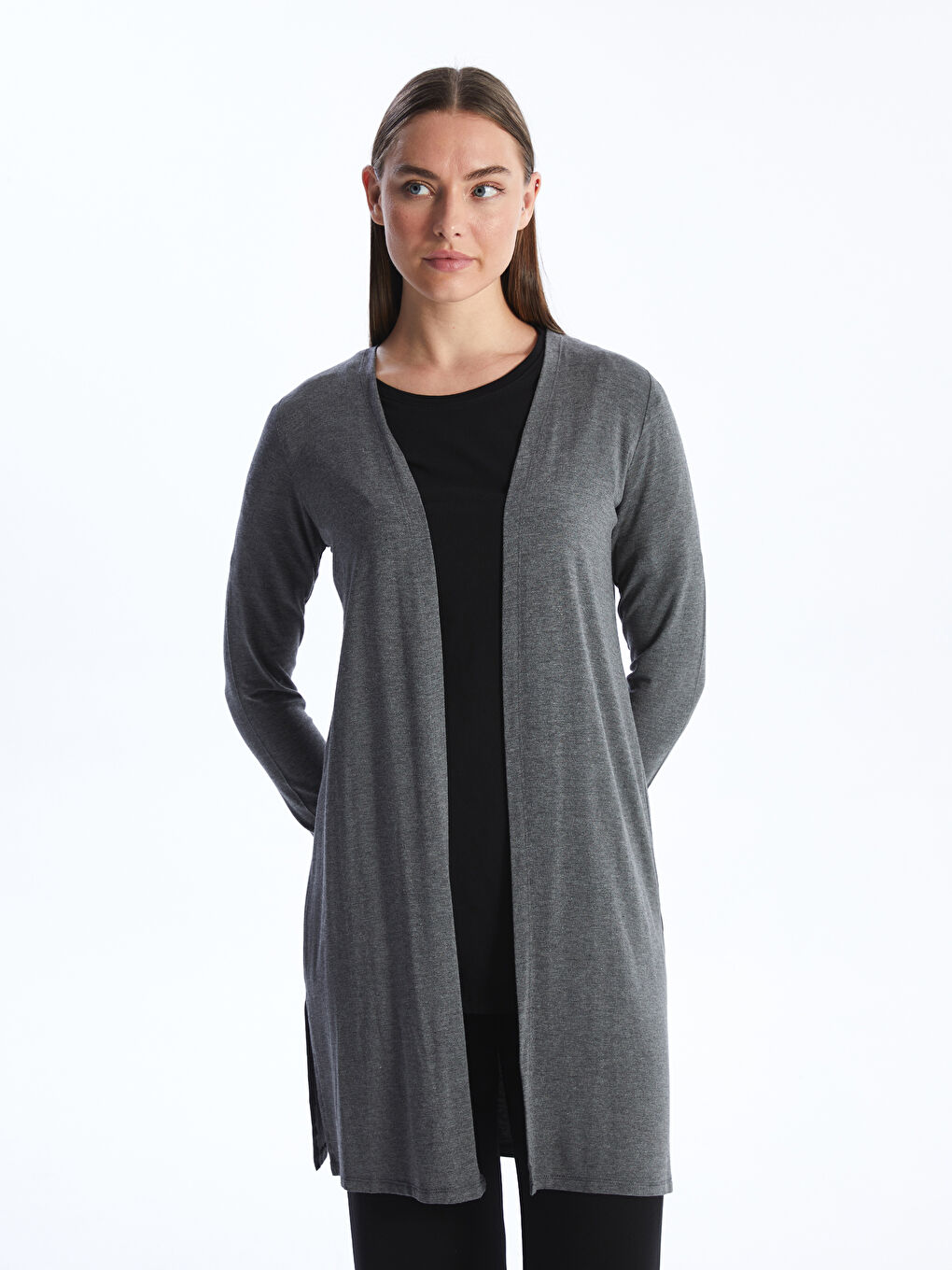 Shawl Collar Plain Long Sleeve Women's Cardigan -S4AE08Z8-D3A