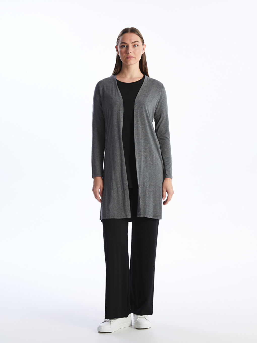 Shawl Collar Plain Long Sleeve Women's Cardigan -S4AE08Z8-D3A