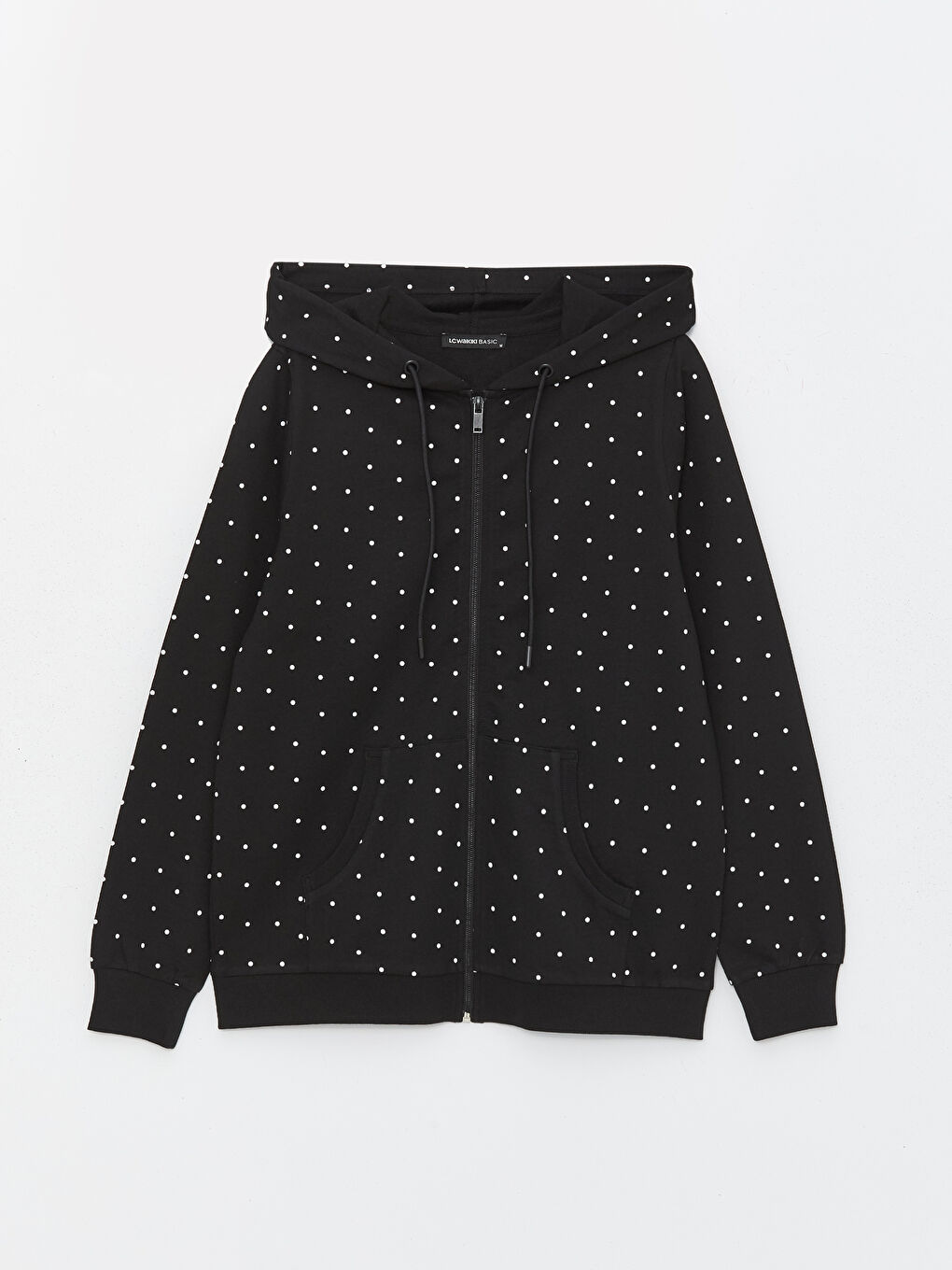 LCWAIKIKI Basic Hooded Polka Dot Long Sleeve Women's Zip-Up Sweatshirt -S4AE20Z8-LQJ