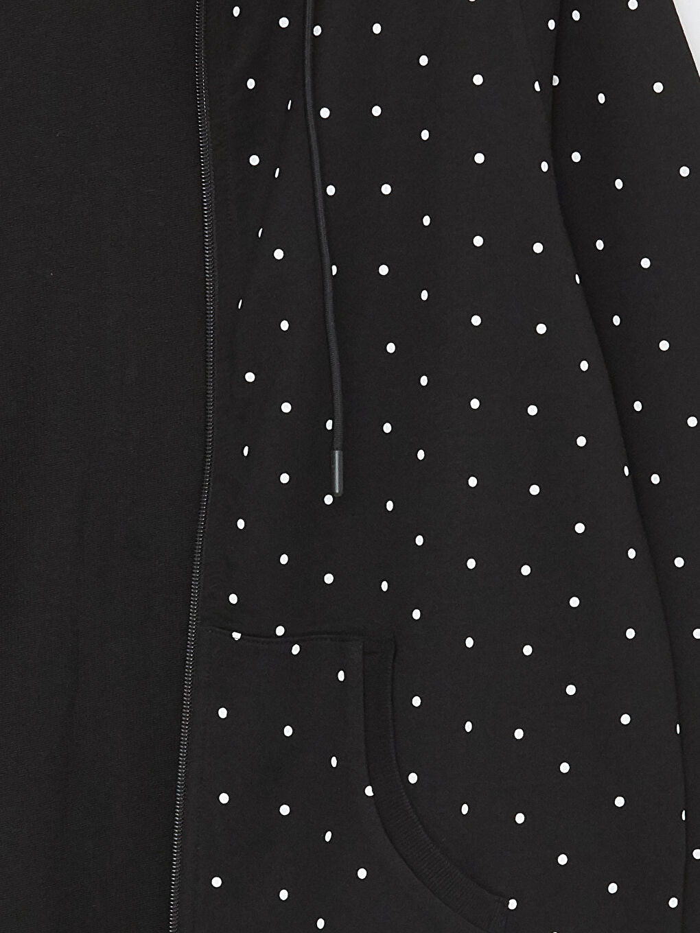 LCWAIKIKI Basic Hooded Polka Dot Long Sleeve Women's Zip-Up Sweatshirt -S4AE20Z8-LQJ