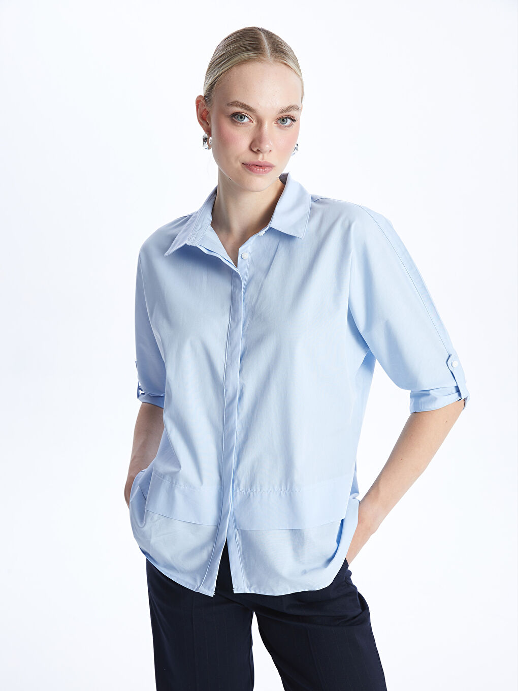 Women's Plain Poplin Shirt