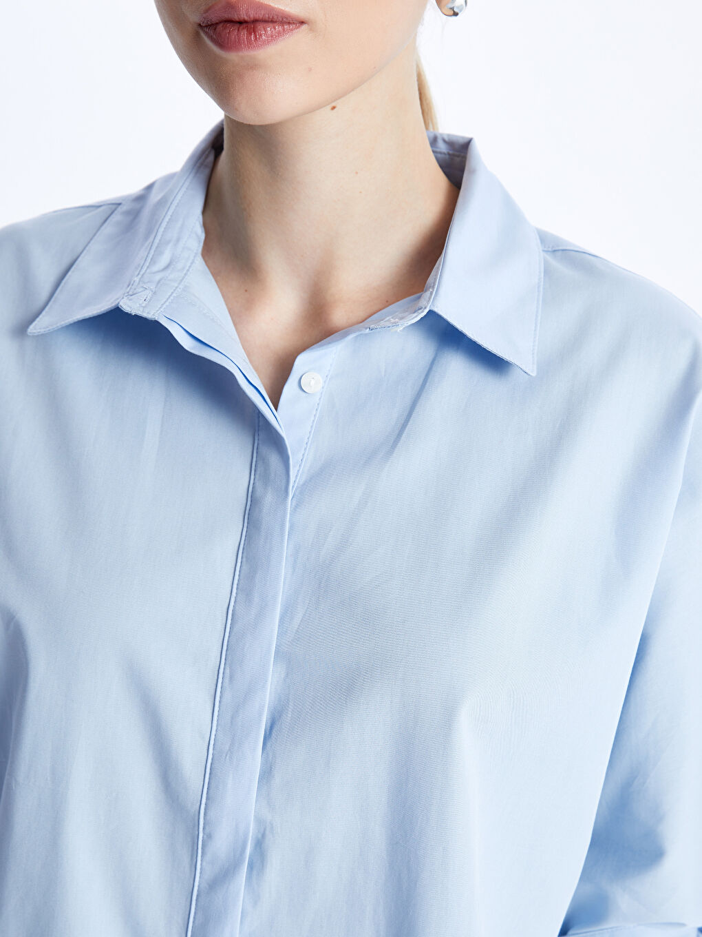 Women's Plain Poplin Shirt-3