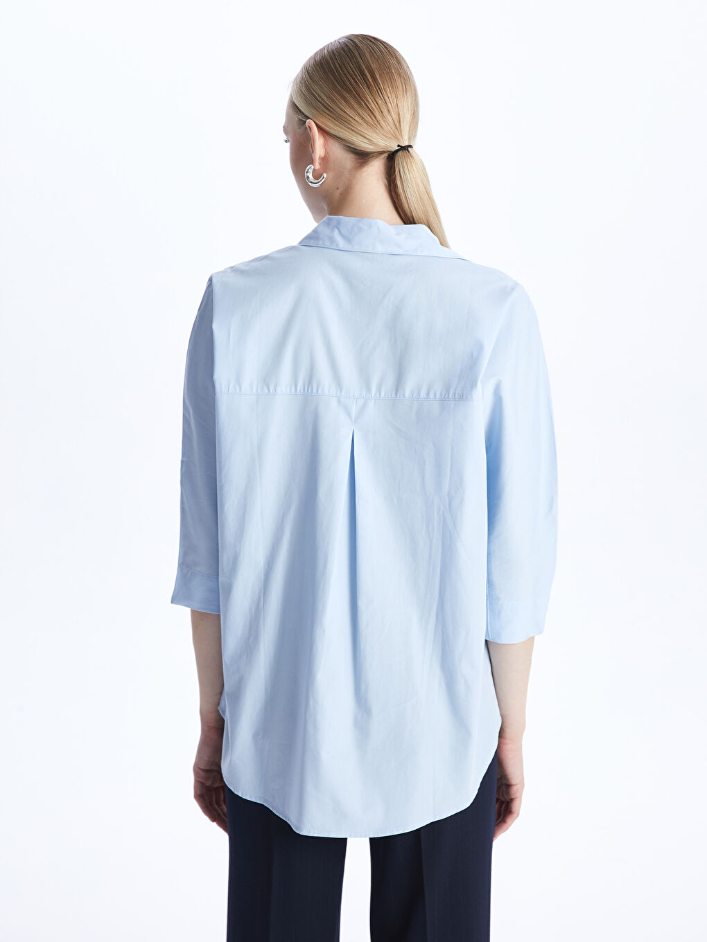 Women's Plain Poplin Shirt-4