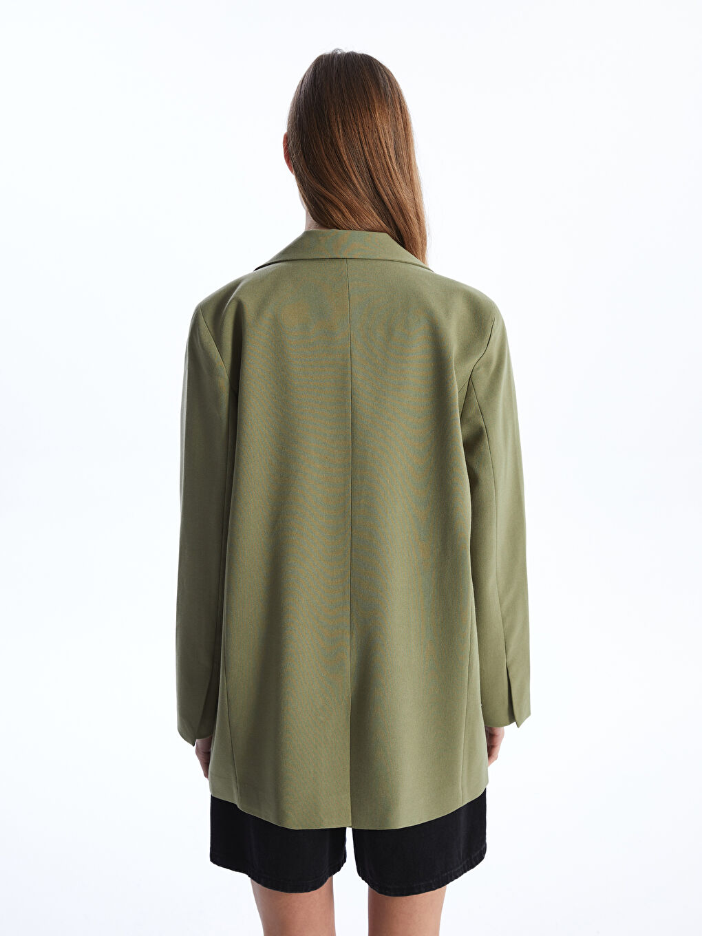 LCW Vision Plain Long Sleeve Women's Blazer Jacket -S4AE46Z8-GYA
