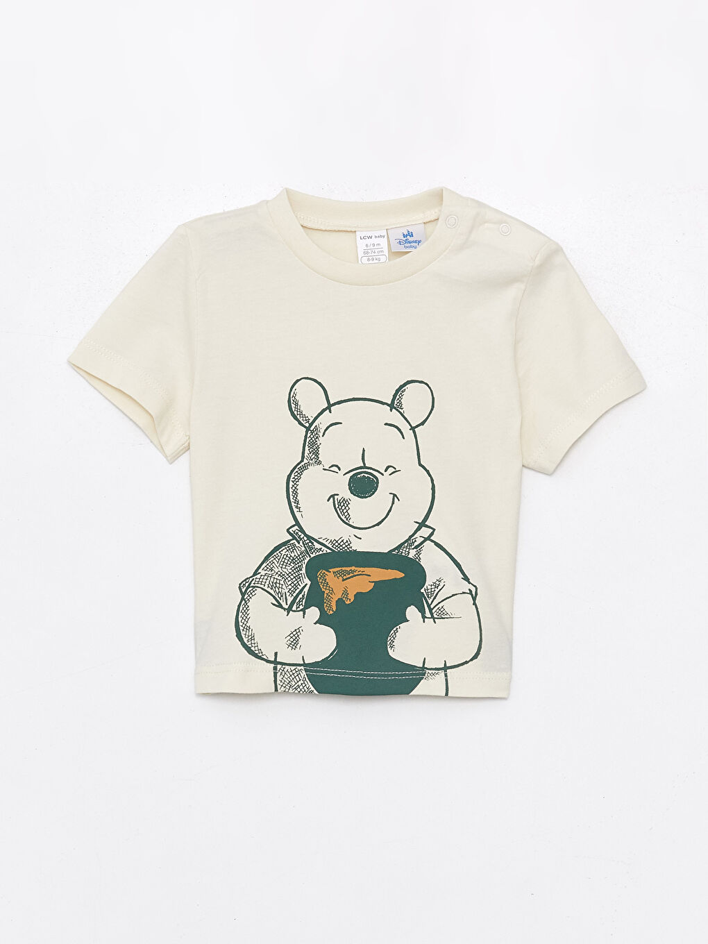 Crew Neck Winnie the Pooh Printed Baby Boy T-Shirt and Shorts 2-Piece Set -S4AE60Z1-FEJ