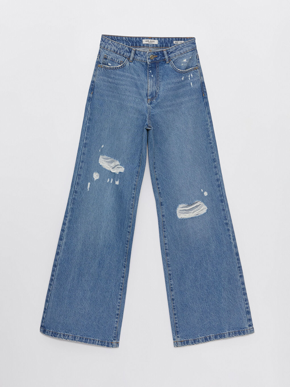 High Waist Wideleg Ripped Detail Women's Jeans -S4AE79Z8-507