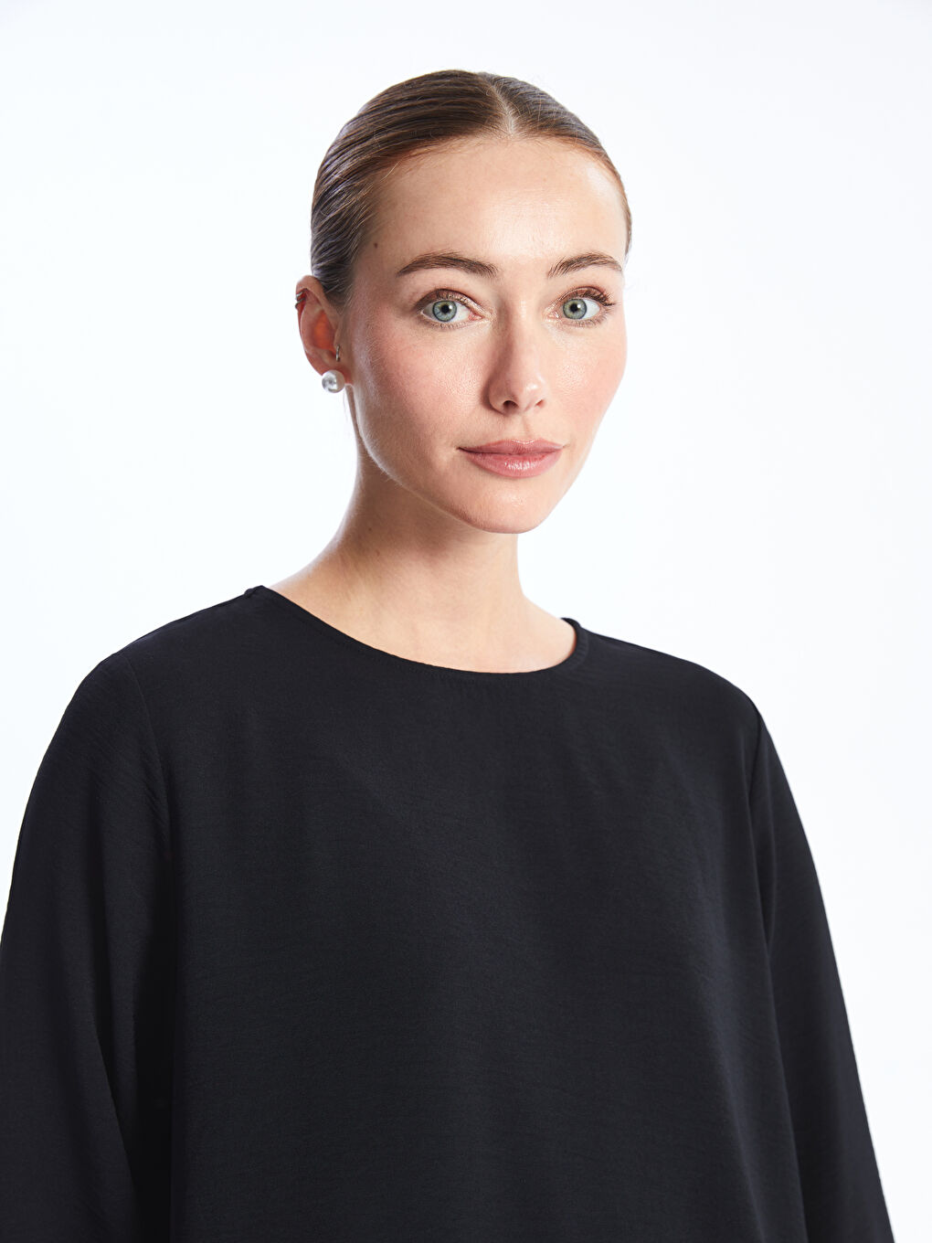 Crew Neck Color Block Women's Blouse-2